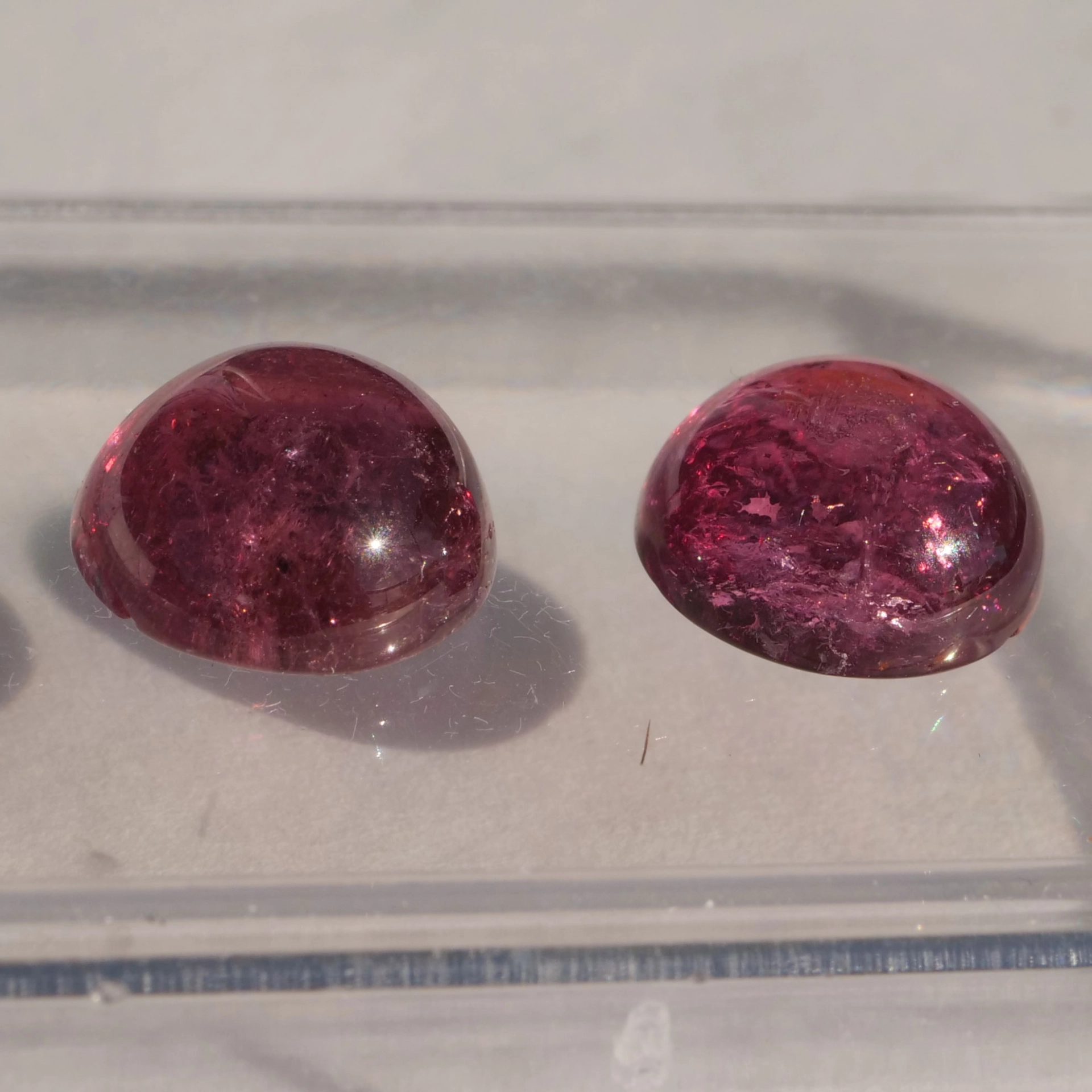Tourmalin Pair 11.27 ct Cabochons pink round very nice Color