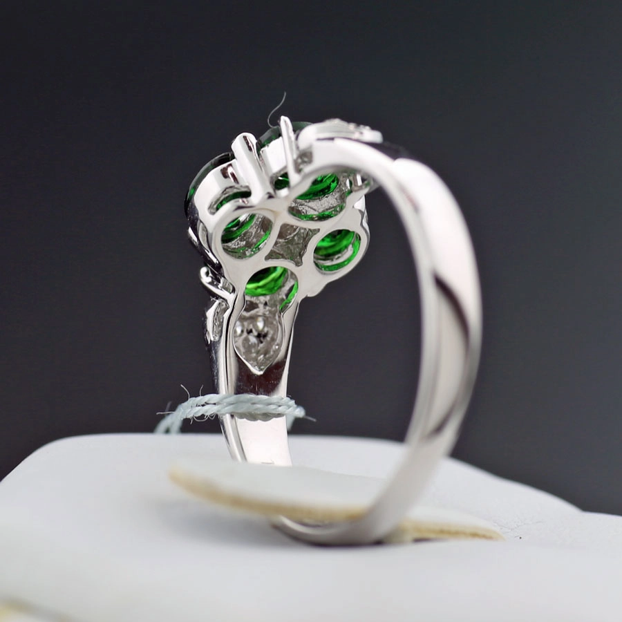 KLEEBLATT!! DEMANTOID Brillant Ring 1.60/0.19 ct 750er Weißgold