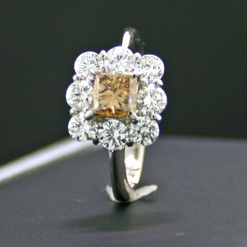 Brillant-Ring, 900/-Platin