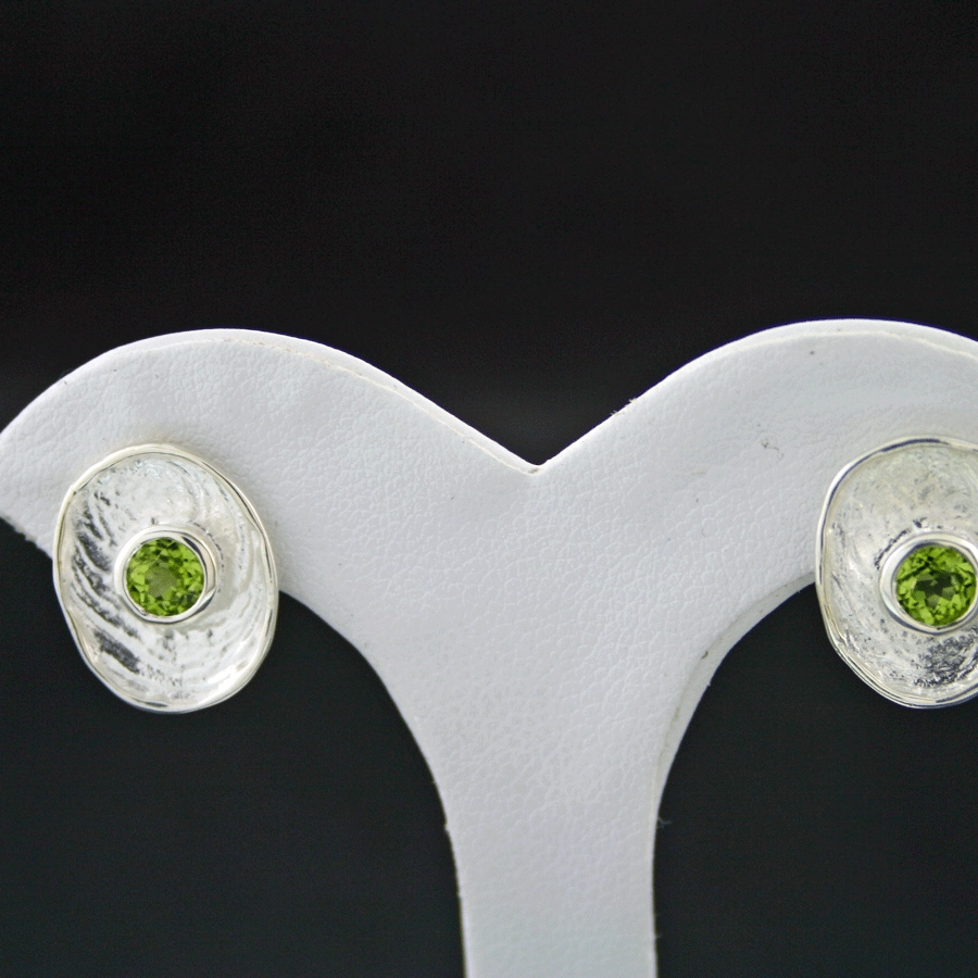 Silberschmiedearbeit, Peridot, 925/-Silber,