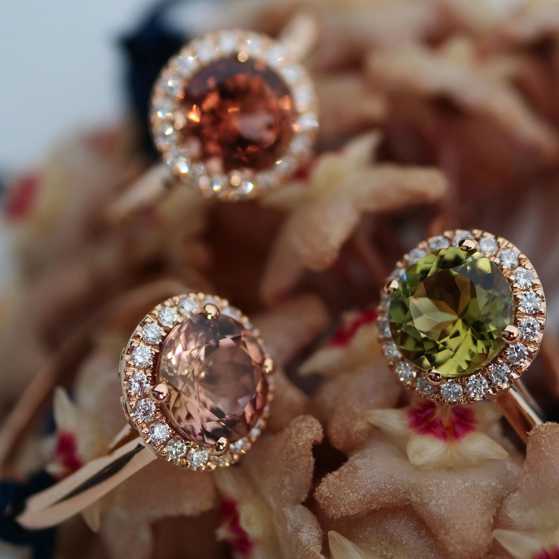Turmalin Ring 18 kt Rosegold made in Valenza Springcolors
