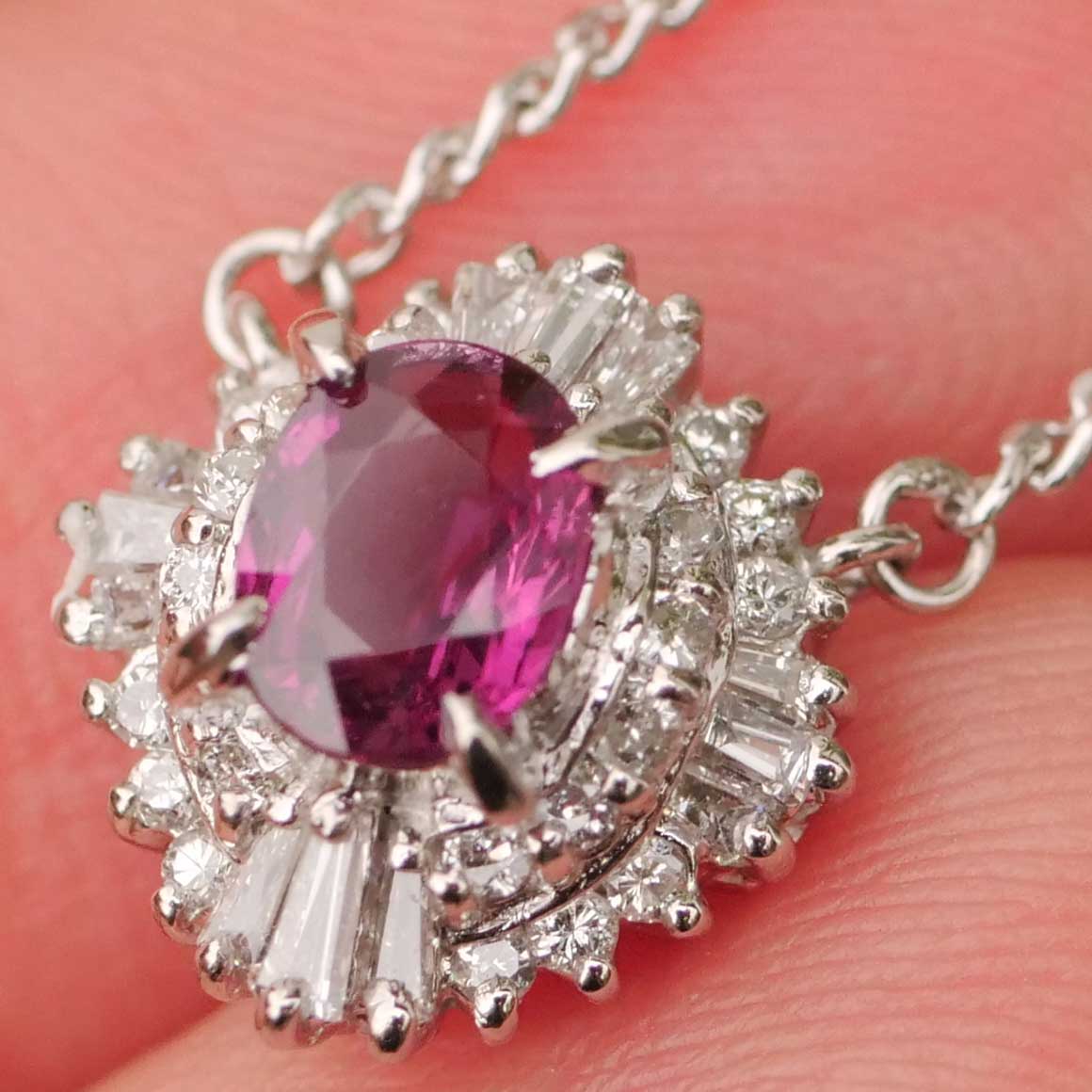 Ruby Solitaire Brilliant Petit Necklace 0.46 1.27 ct 850 Platinum TOP Quality Ruby Solitaire Brilliant Petit Necklace 0.46 1.27 ct 850 Platinum TOP Quality