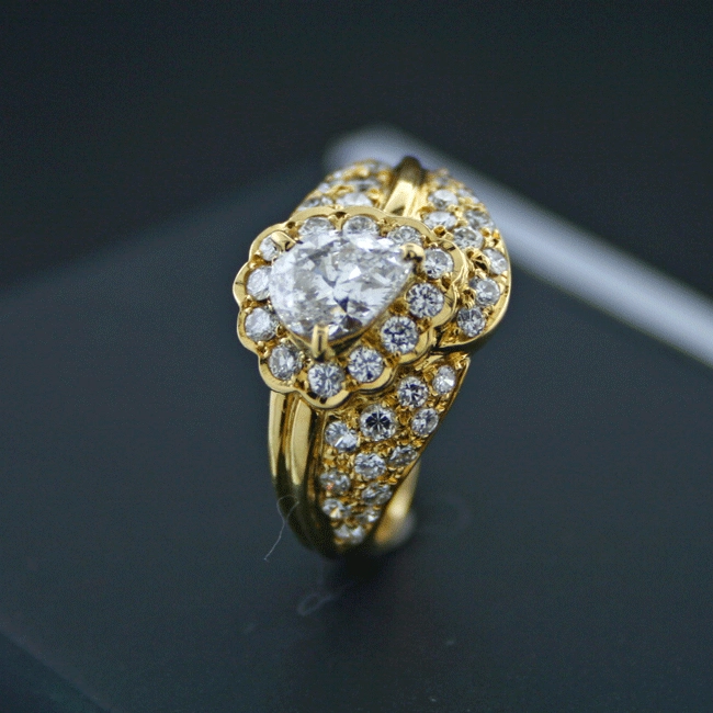 Brillant-Ring, 750/-GG.