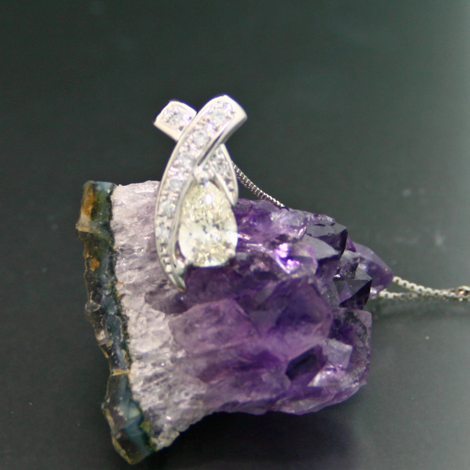 Brillant-Anhänger in 900/-Platin, Kette in 850/-Platin