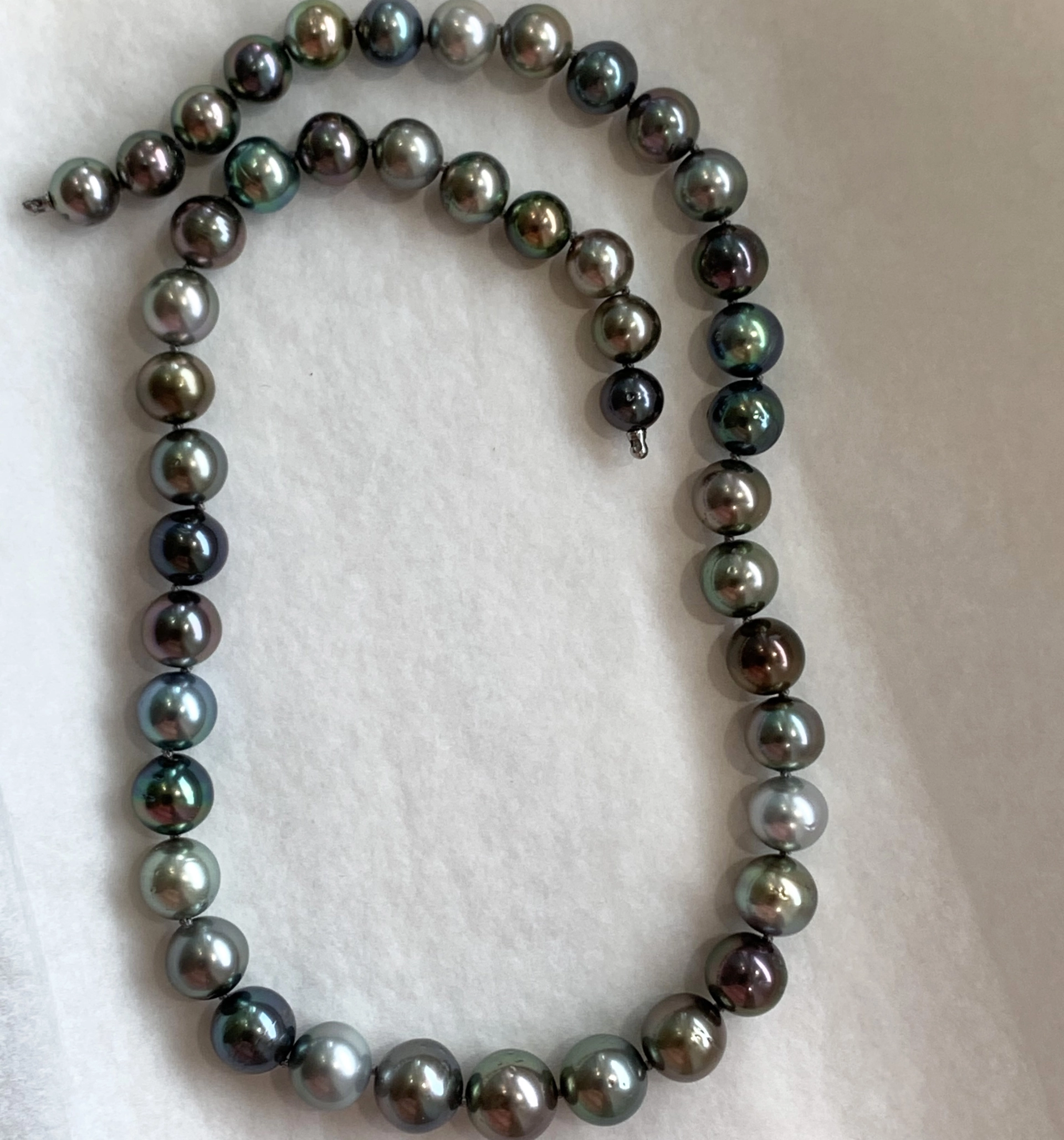 Tahiti Zuchtperl Collier 8-11 mm 45,5 cm Multicolor AA Wow Qualität