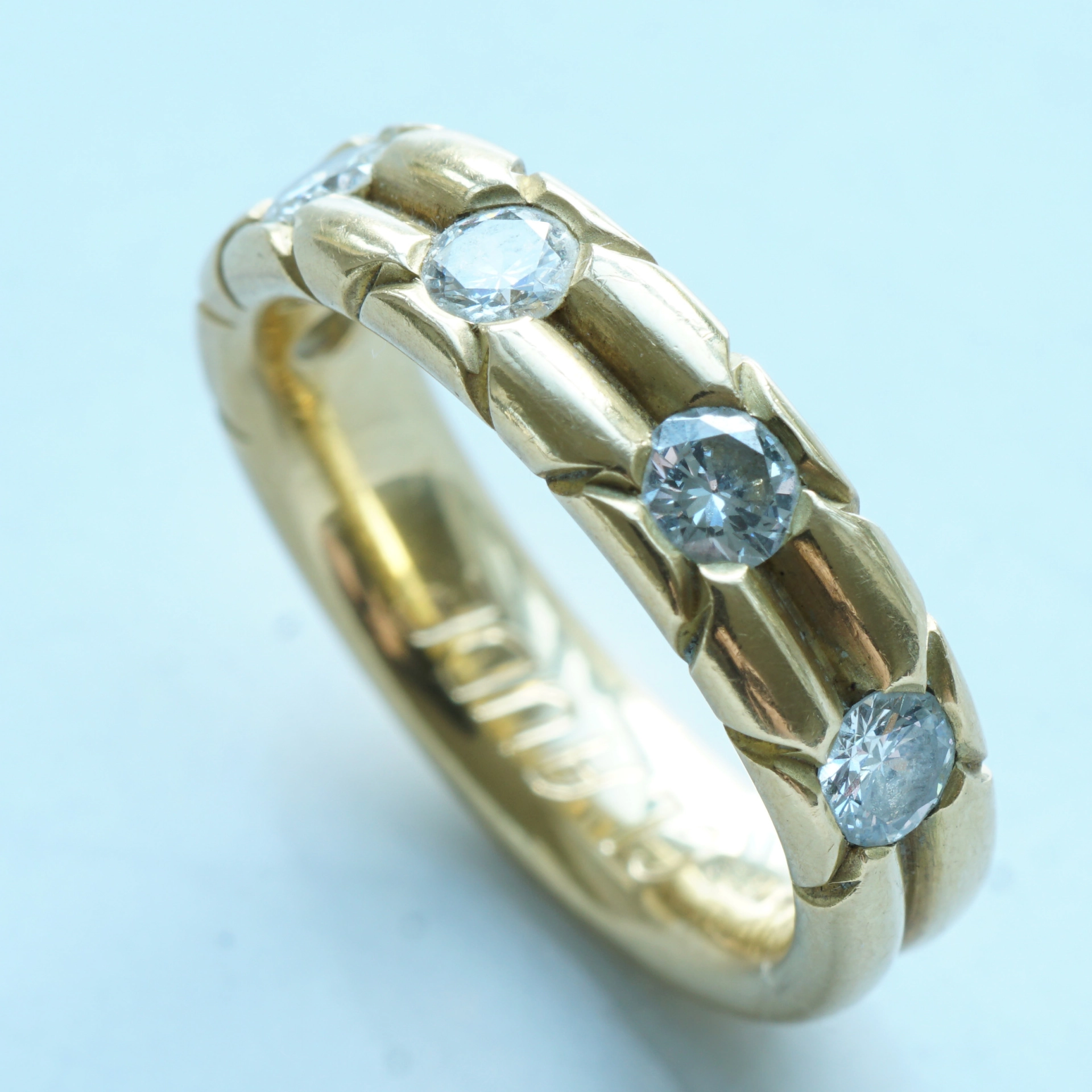 Solid Band Ring...wonderful Brilliants...a perfect Slip-On Ring