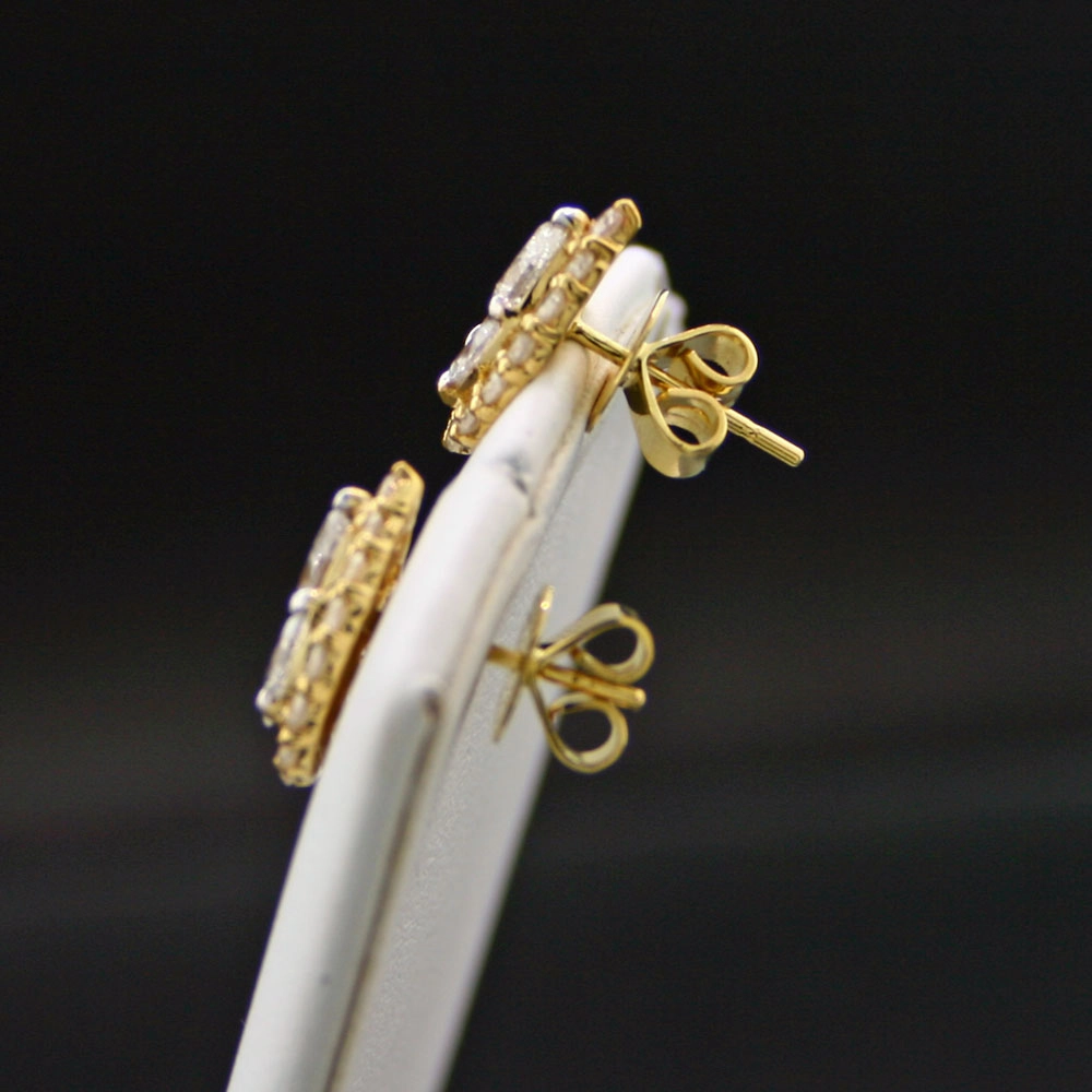 Brillant-Ohrstecker, 750er-Gold, 18 kt Gelbgold,