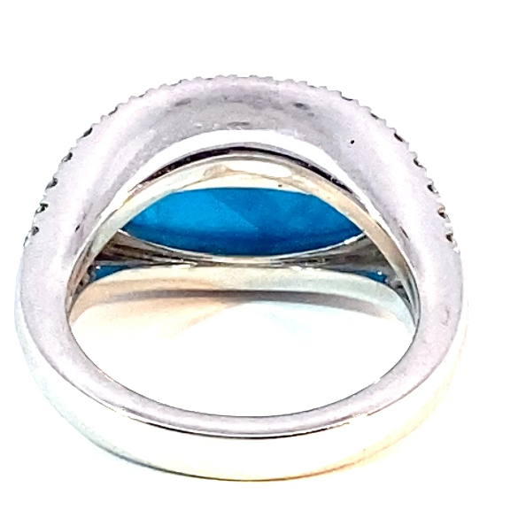 Neonblue Apatite Brilliant Ring 18 kt White Gold 7.50 ct Paraiba Color very fine Jewellery