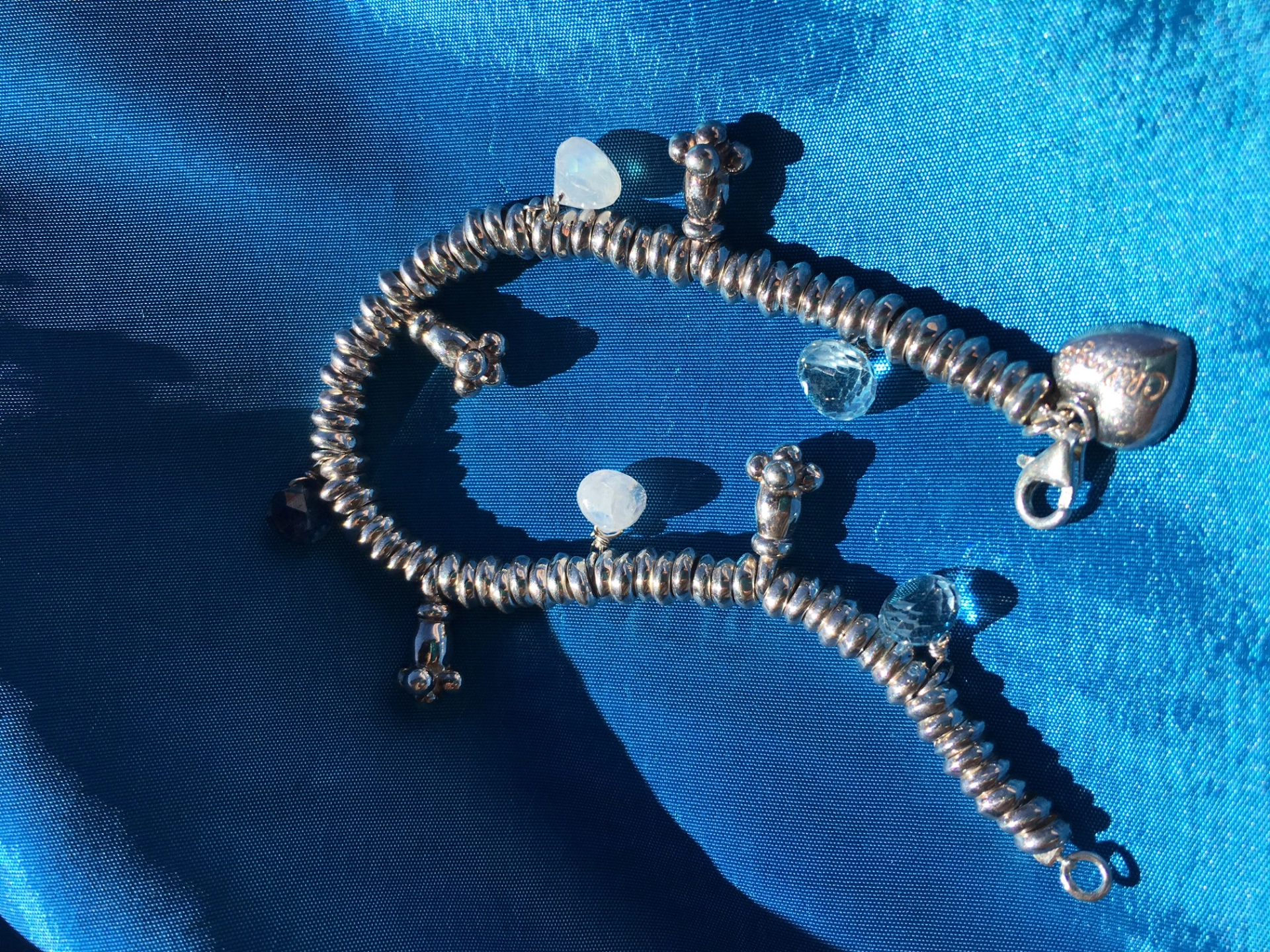 Original Chilango Armband SPARKLING STARS 925er Silber SKY BLUE WHITE QUARZ