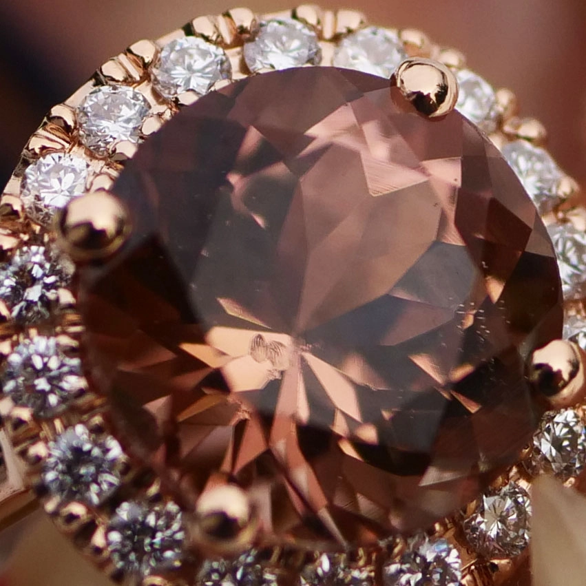 Turmalin Ring 18 kt Rosegold made in Valenza Springcolors
