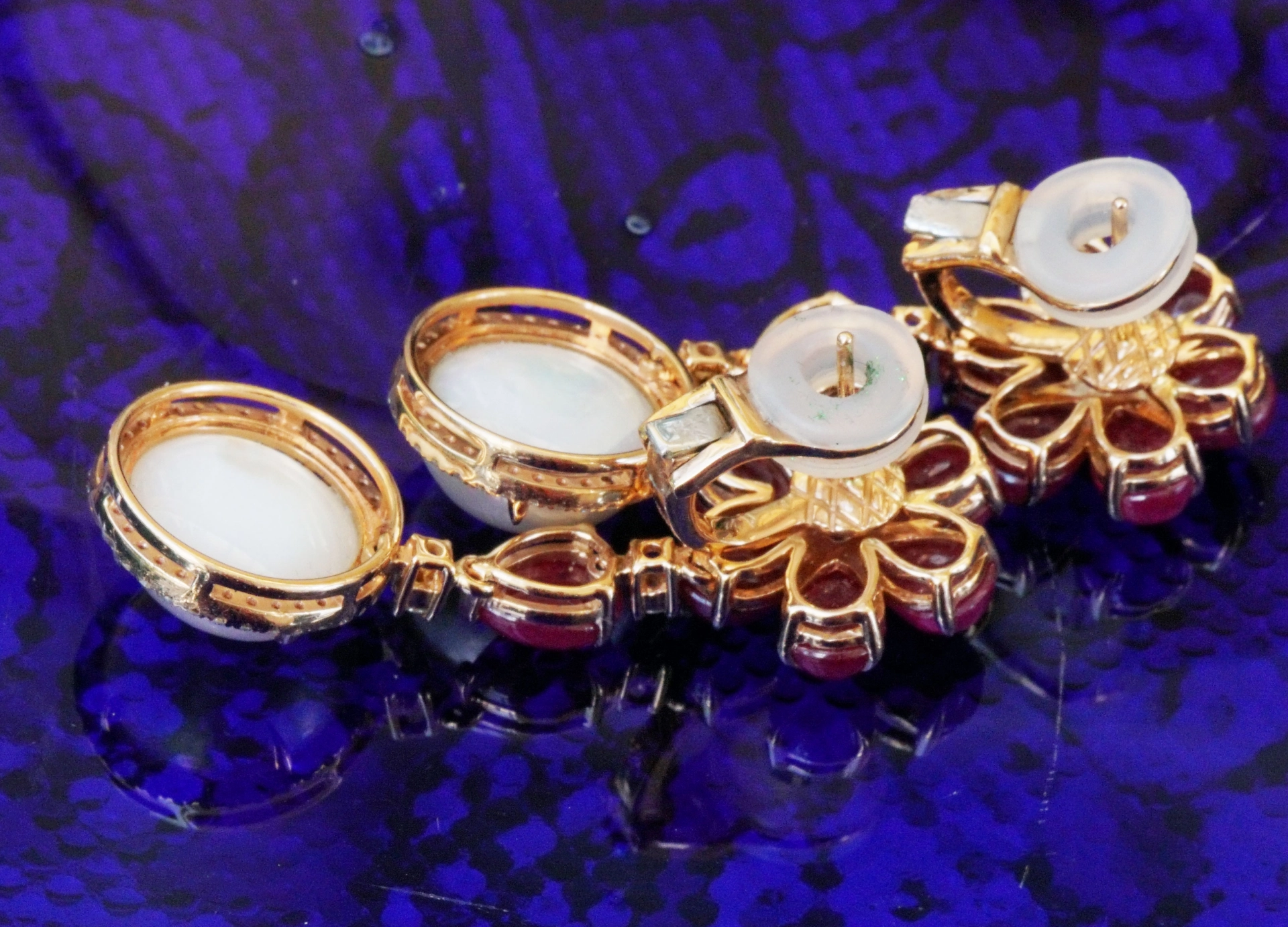 Rubin-Brillant-Ohrstecker/Clip, 750/-GG/-18 kt