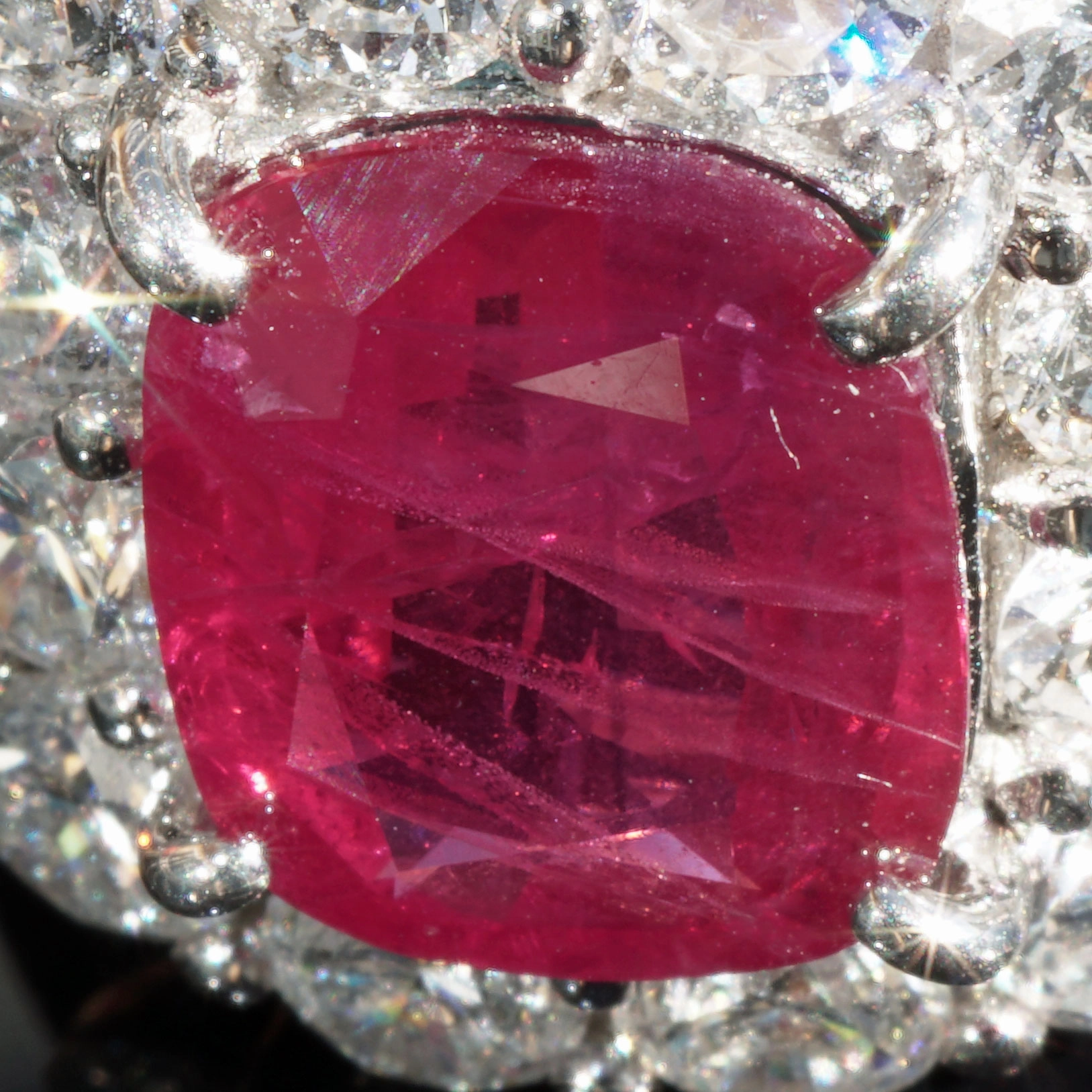 Unheated Burma Ruby Brilliant Ring 2.60 ct 2.38 ct Myanmar 950 platinum GRS certificate