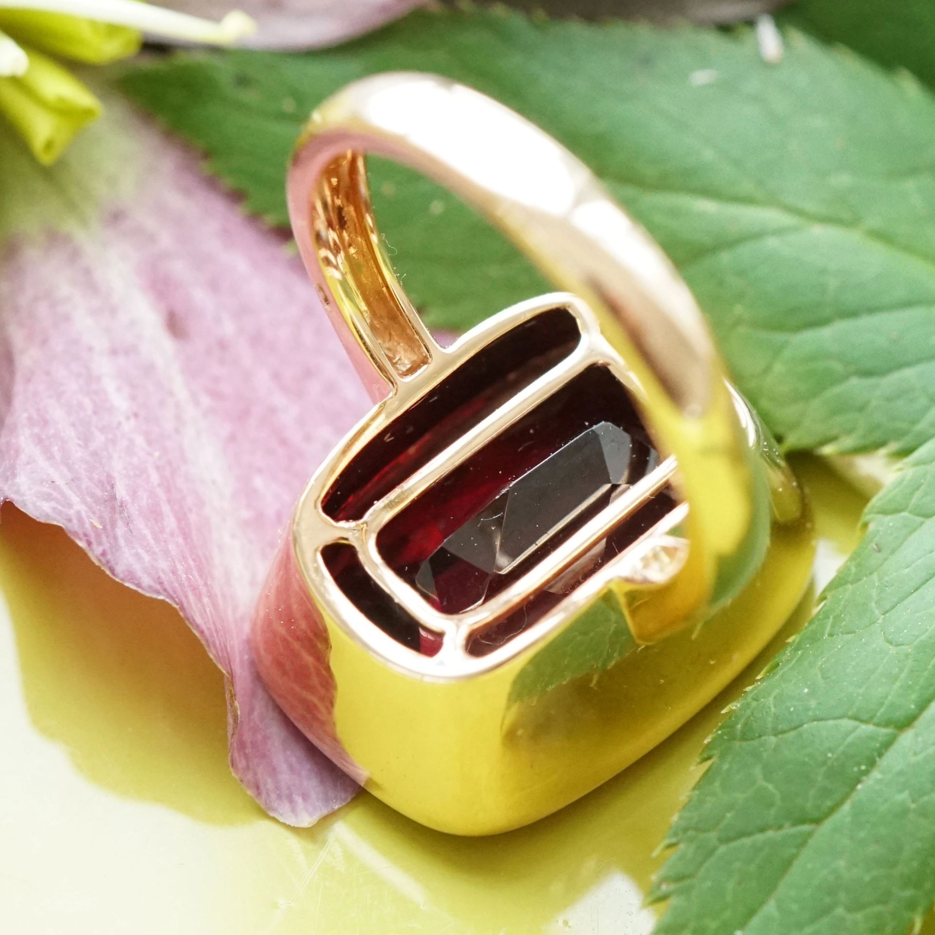 Rhodolith Granat Ring 19.70 ct tiefrot tolle Qualität AAA+ 20 x 15,5 mm 750er Rosegold