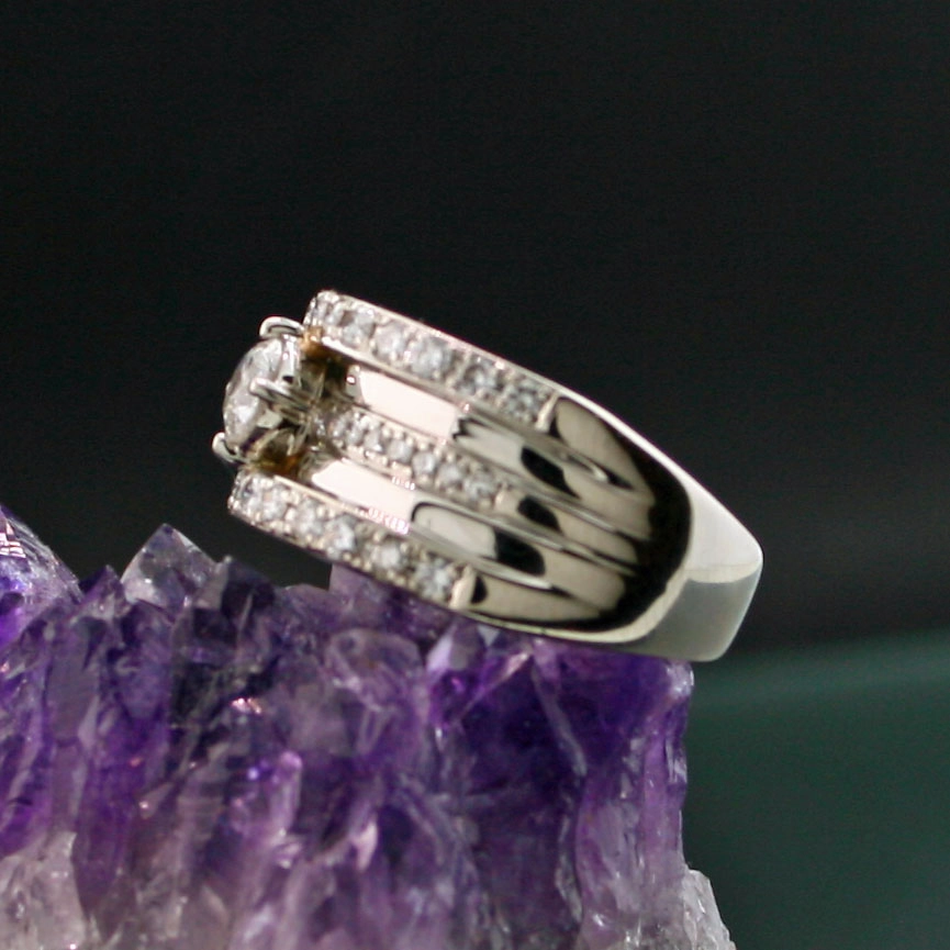 Brillant-Ring, 900er-Platin, 1.01 ct Brillanten