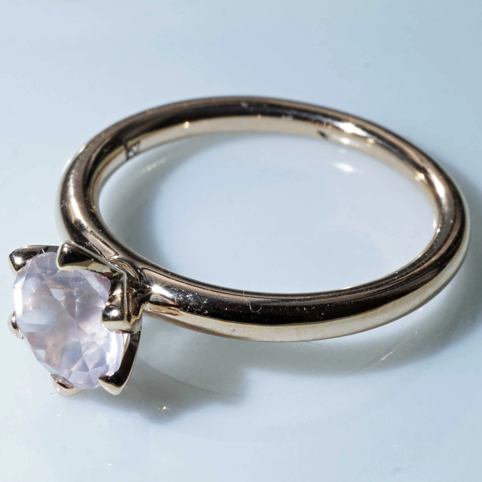 Bestseller Combination Ring made in Valenza...18 kt Rose Gold with Rose Quartz