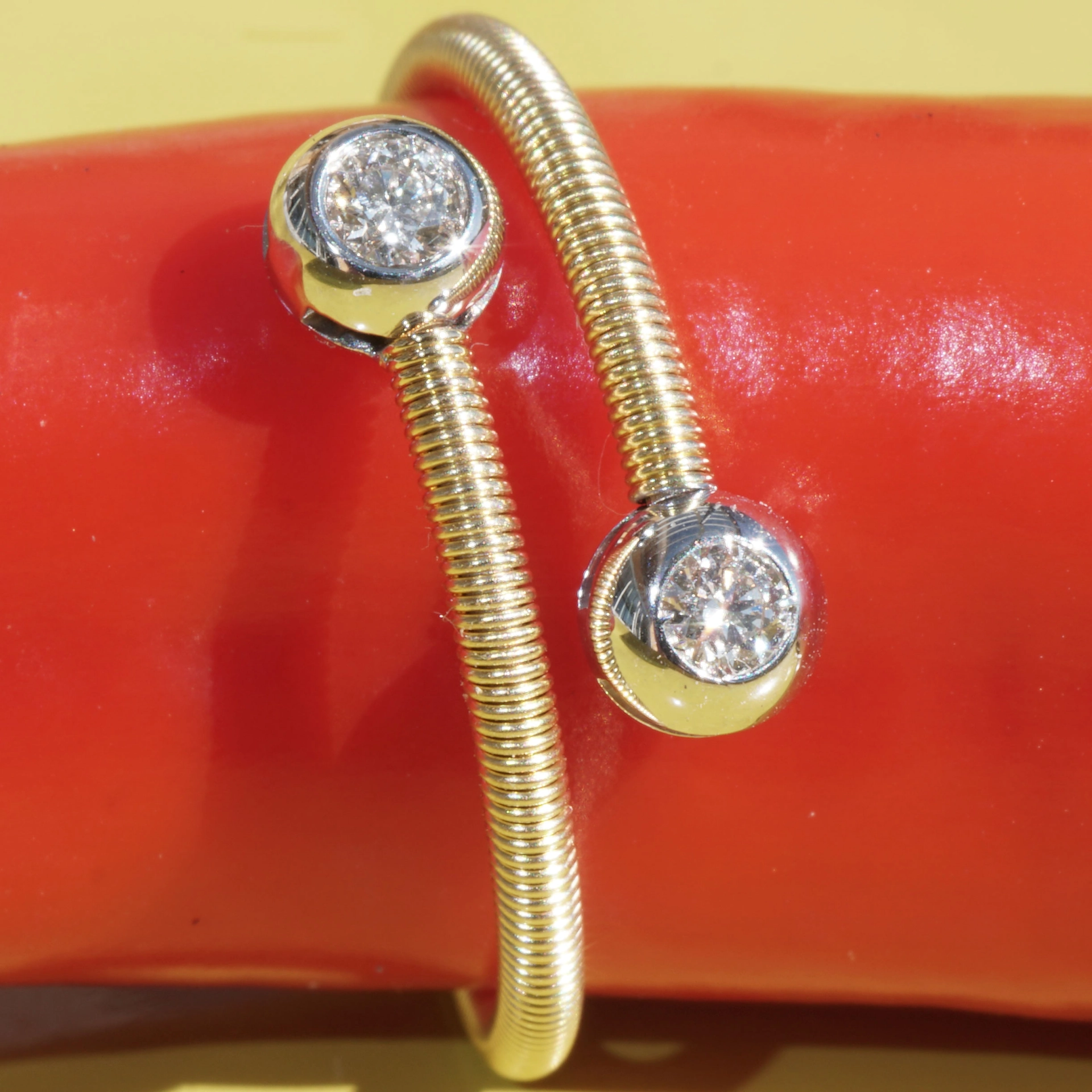 Brilliant Ring Ivy 18 kt Yellow Gold Wire Wrapping Präzion from Jewelery Silhouette Germany