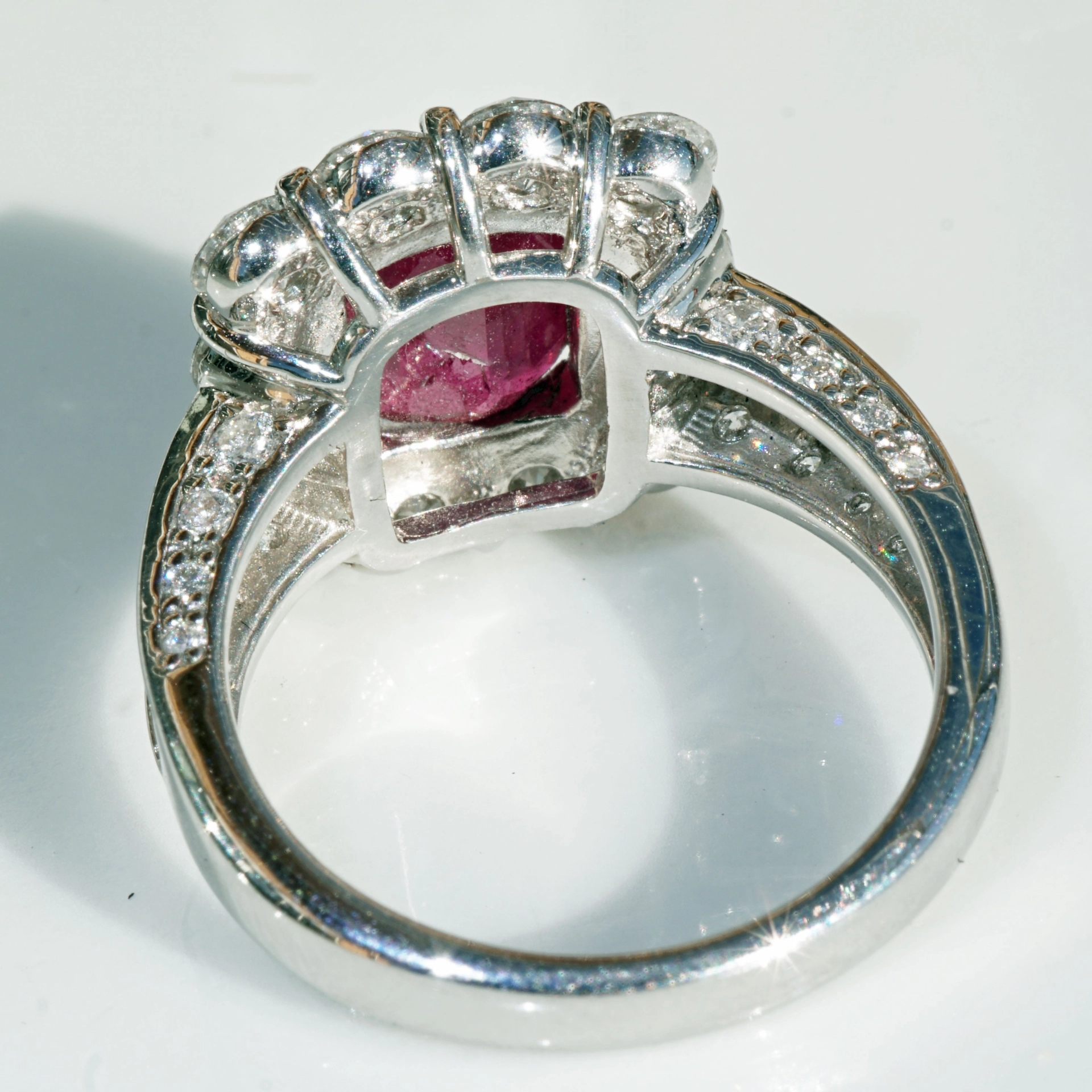 Unheated Burma Ruby Brilliant Ring 2.60 ct 2.38 ct Myanmar 950 platinum GRS certificate