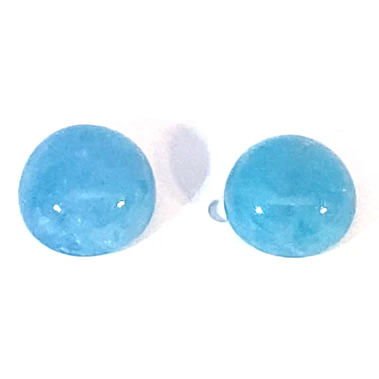 Paraiba Tourmaline Cabochons 1.6 and 2 ct Swimming Pool Blue vml. Brazil with GLA Certificate
