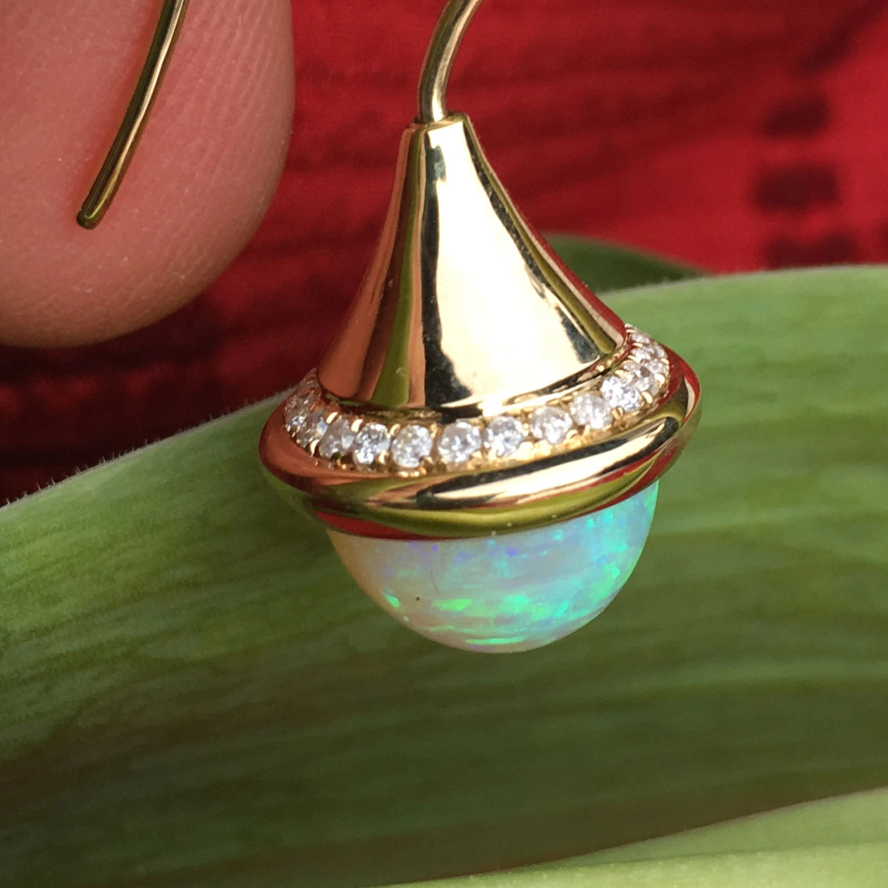7.45 ct echte australische VOLLOPAL Ohrhänger Brillanten 0.37 ct 750er-Gelbgold