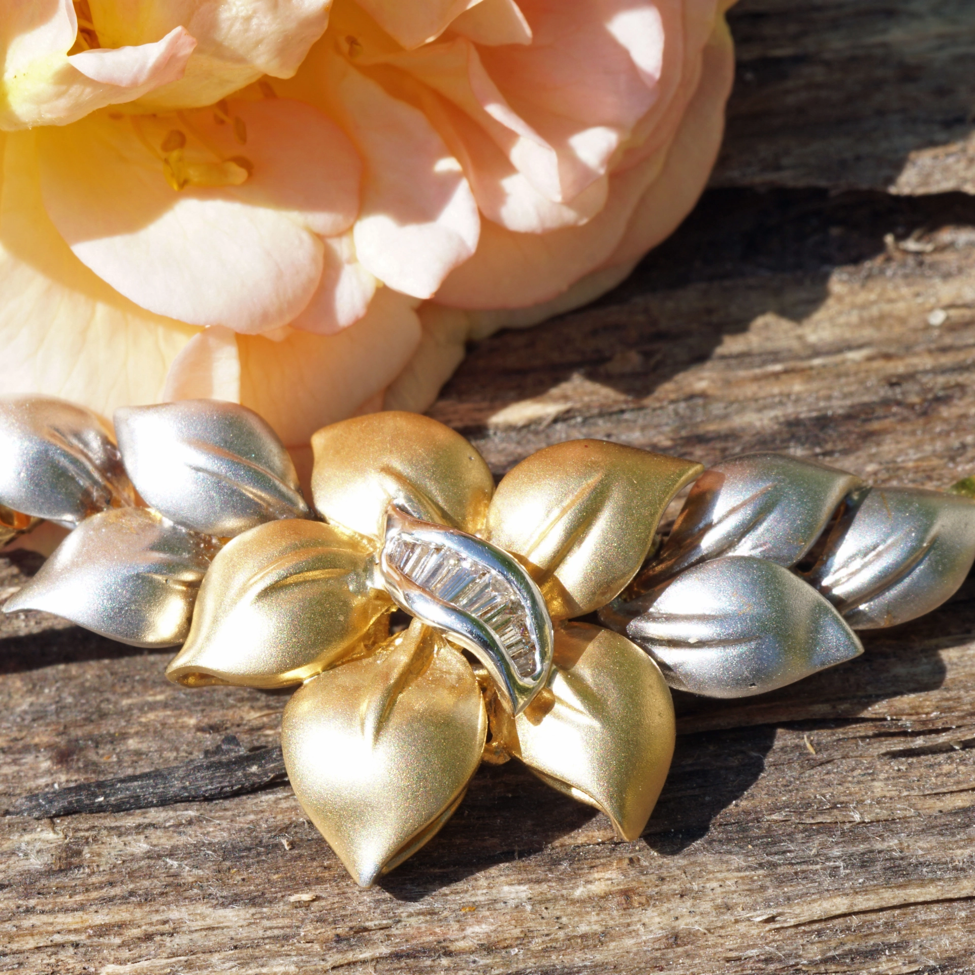Diamond Necklace in Form of Petal Arrangement...Diamonds and 18kt Gold