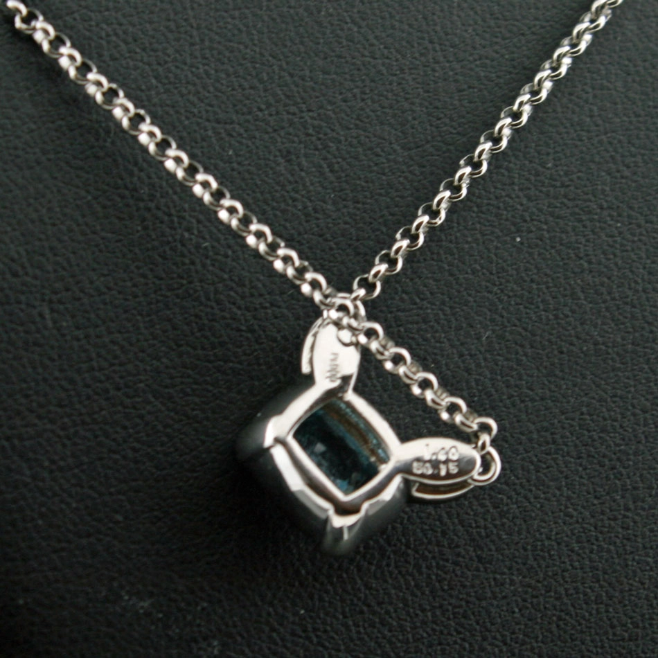 Topas-Saphir-Collier-900er Platin-850er-Platin