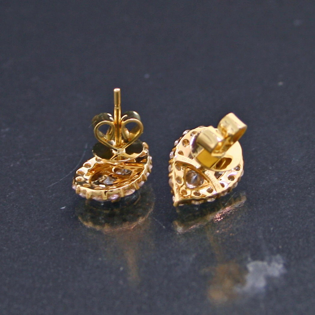 Brillant-Ohrstecker, 750er-Gold, 18 kt Gelbgold,