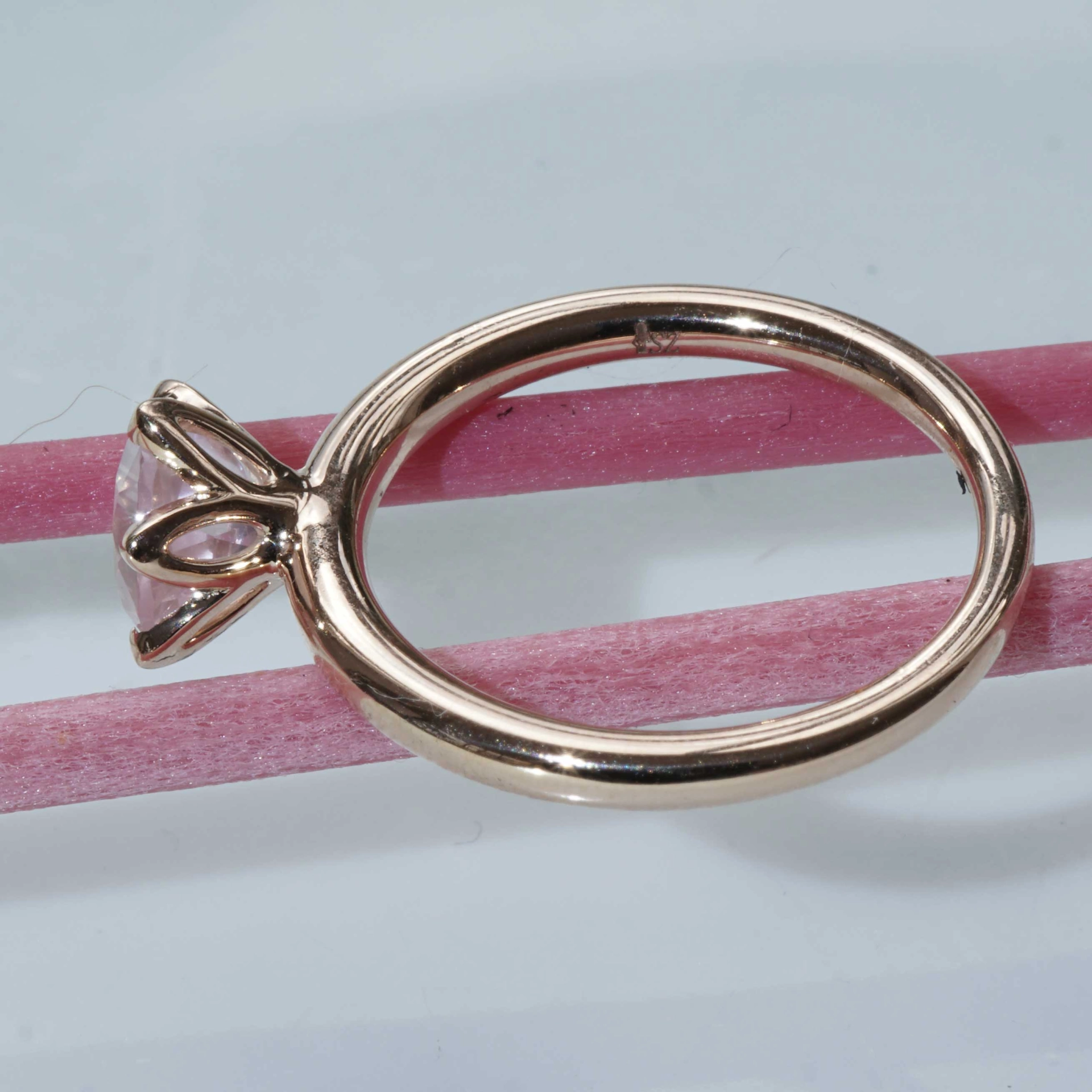 Bestseller Combination Ring made in Valenza...18 kt Rose Gold with Rose Quartz