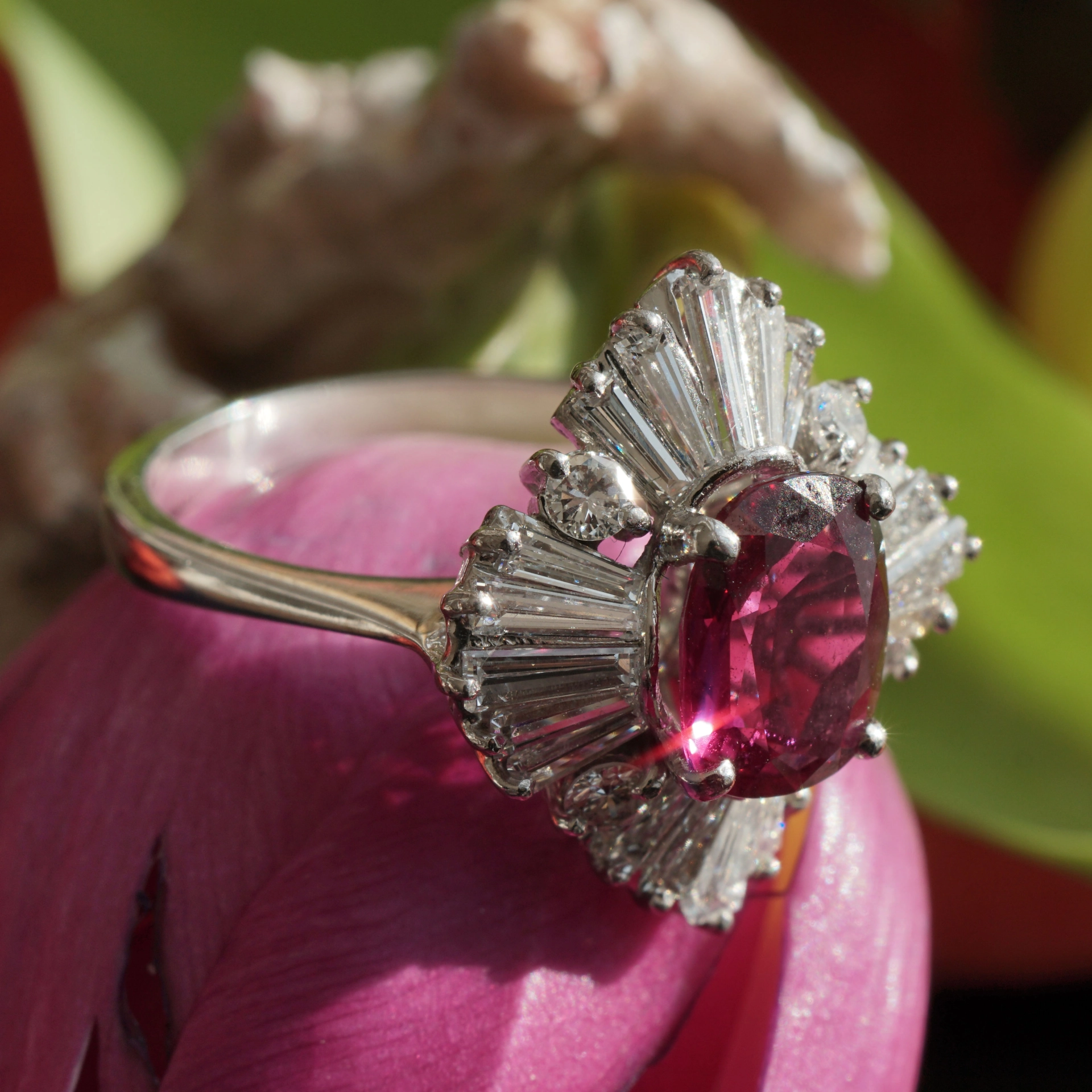 RUBIN Diamant Ring 2 ct AAA+ 1.80 ct weiss lupenrein 585er Weissgold