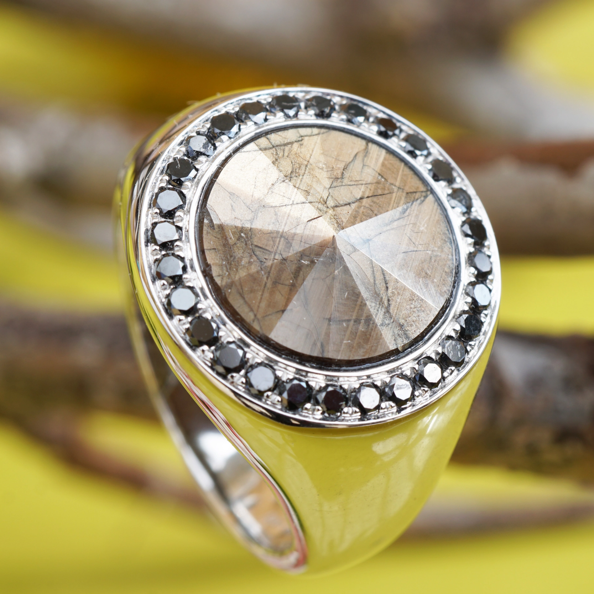 Saphir Diamant Ring 5.63 ct 0.42 ct AAA+ 750er Weissgold seltene Goldfarbe
