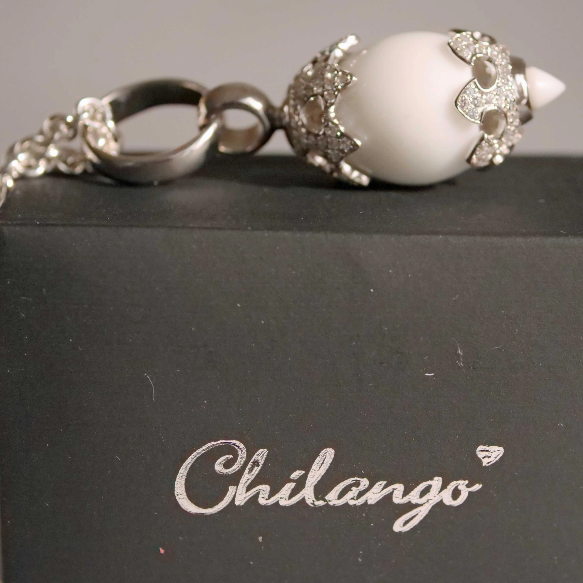 Chilango Pendant Crystal Light White Onyx Circonia 925 Silver