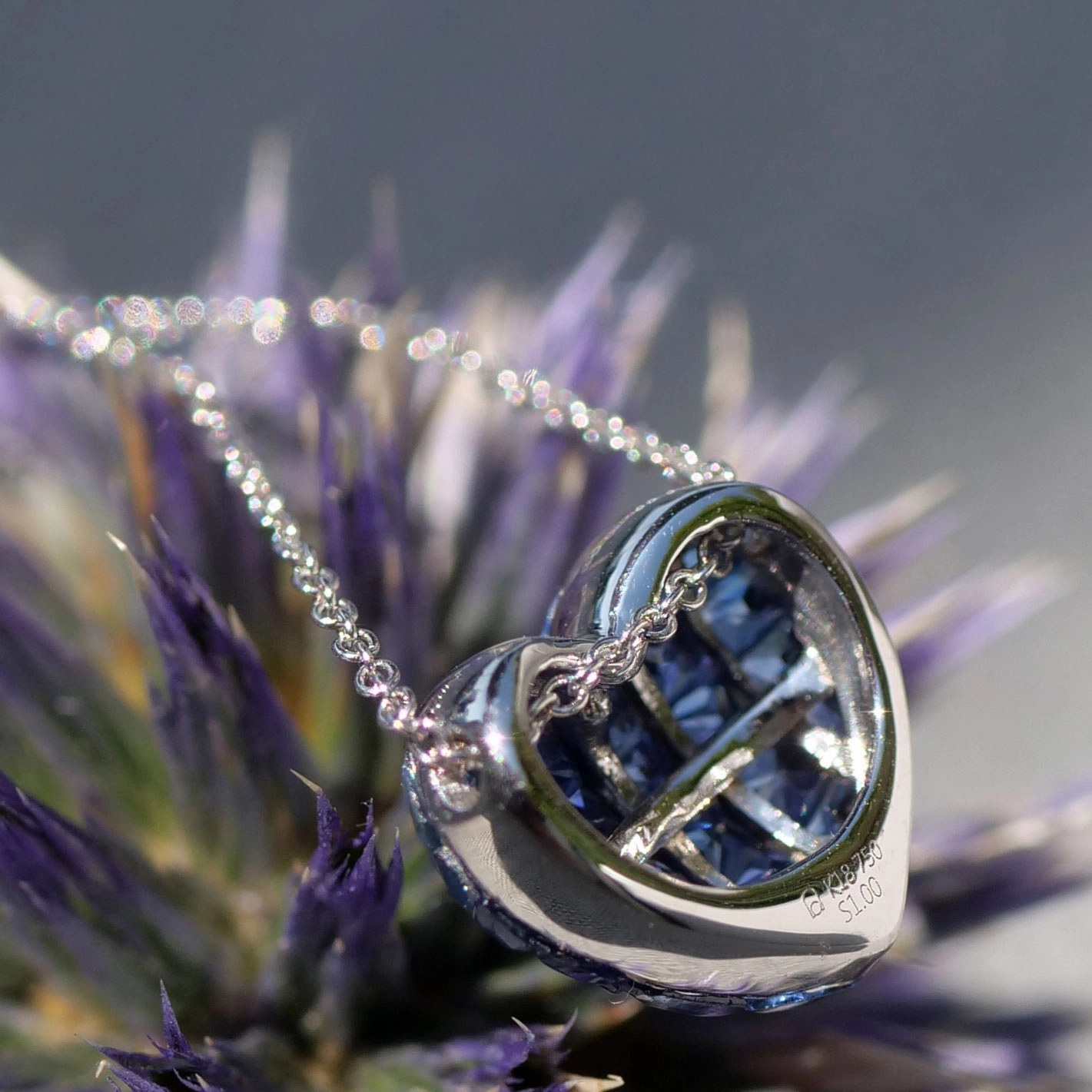 Saphire Pendant...invisible Setting....appears like a big Saphire