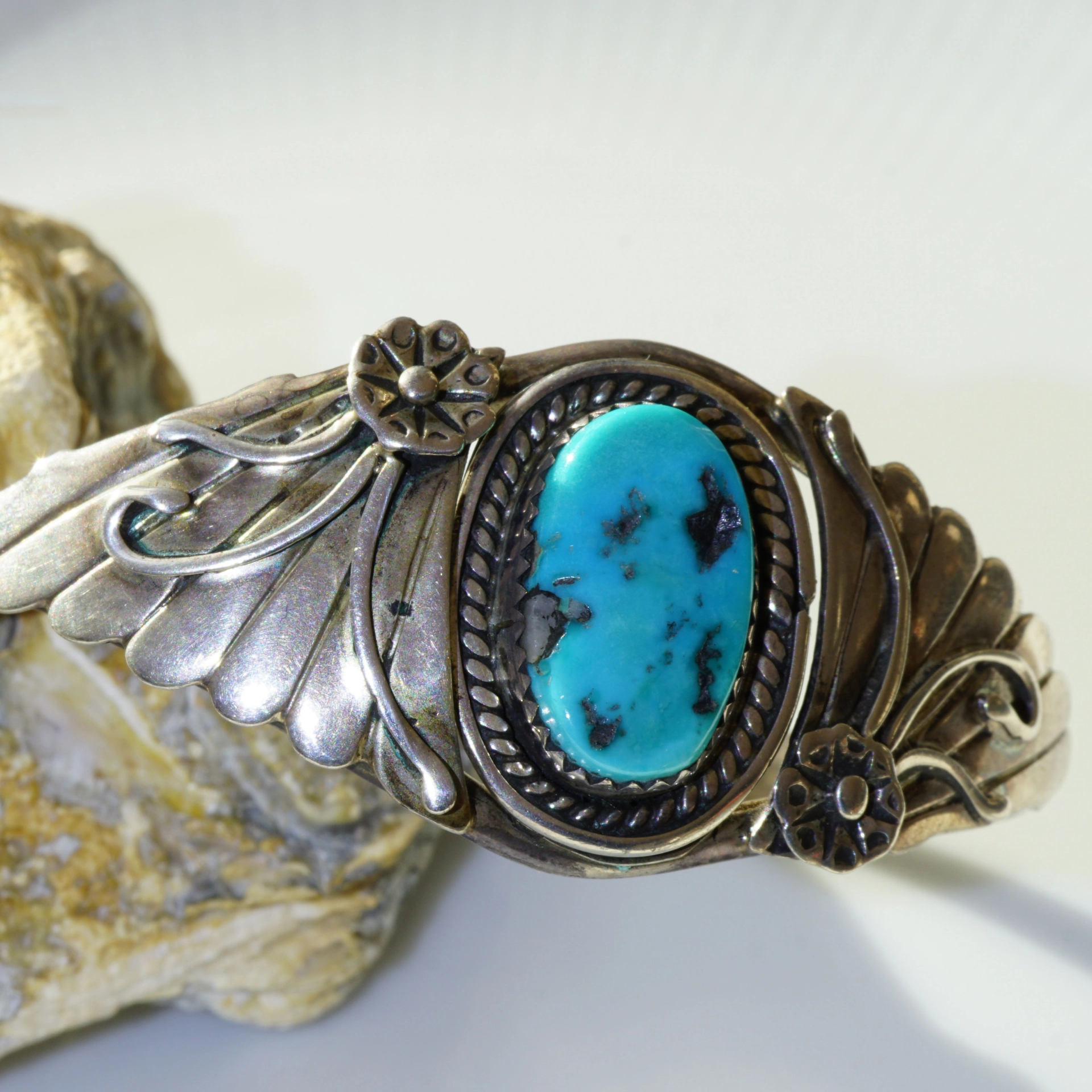 Bracelet Art Nouveau Style 925 Sterlingsilver Turquoise.......signed by Goldsmith