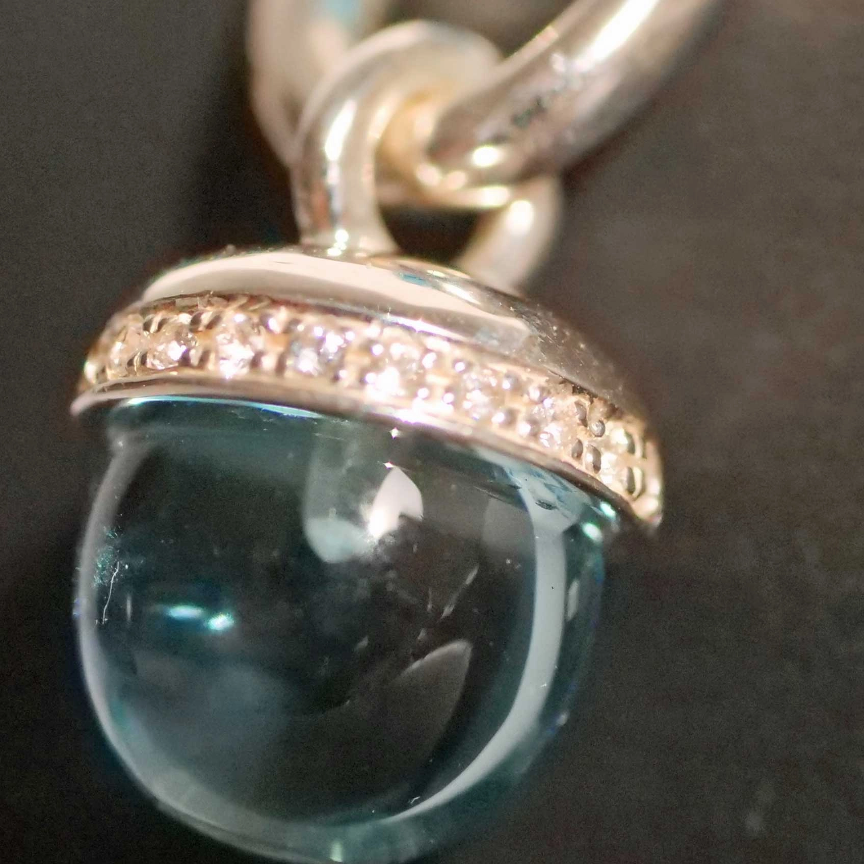 Blue Topaz Pendant Drop Shrine with white Zircons from the Lifestyle Jewelry Manufacturer Chilango