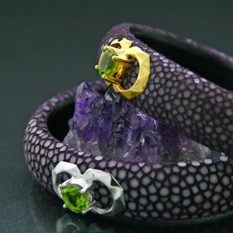 Peridot Stingray Bracelet 925er Silver 