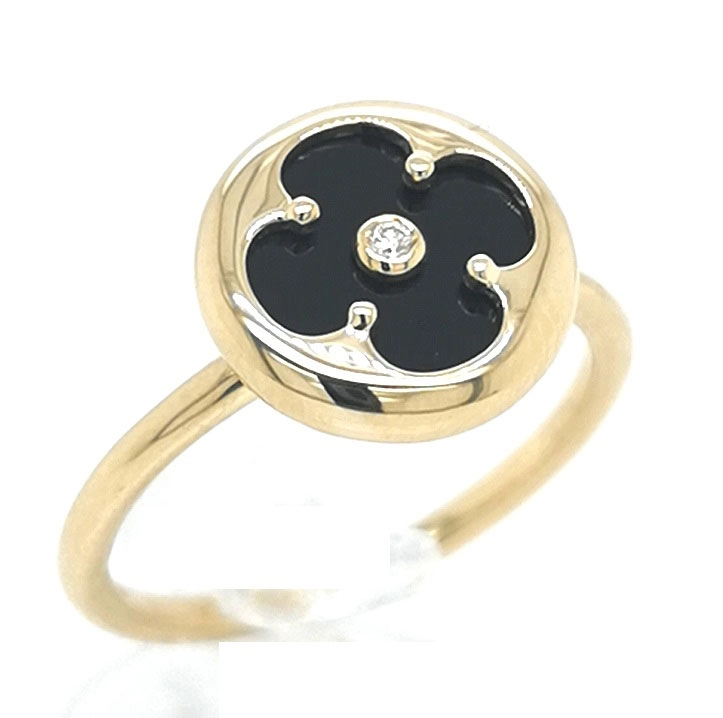 Cloverleaf Pendant with Brilliants 750 Rose Gold made in Italy