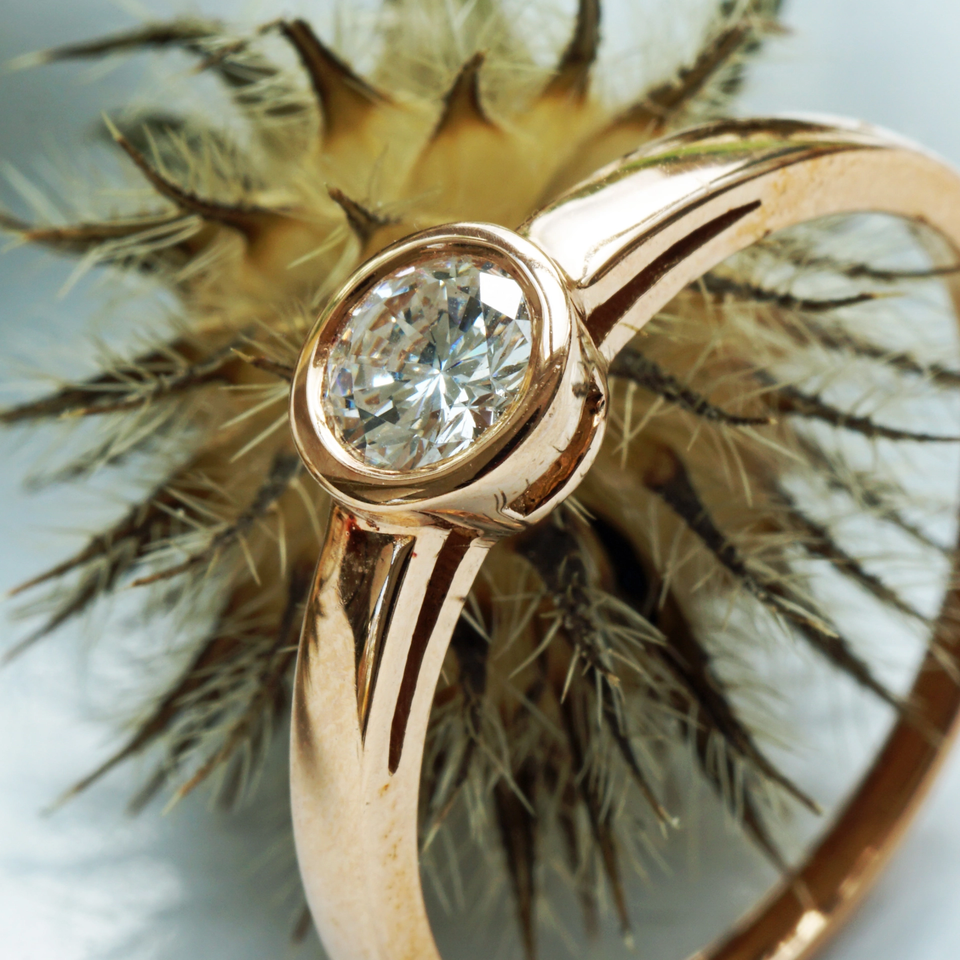 Solitär Diamond Ring 18 kt Yellowgold 0.20 ct TW VS