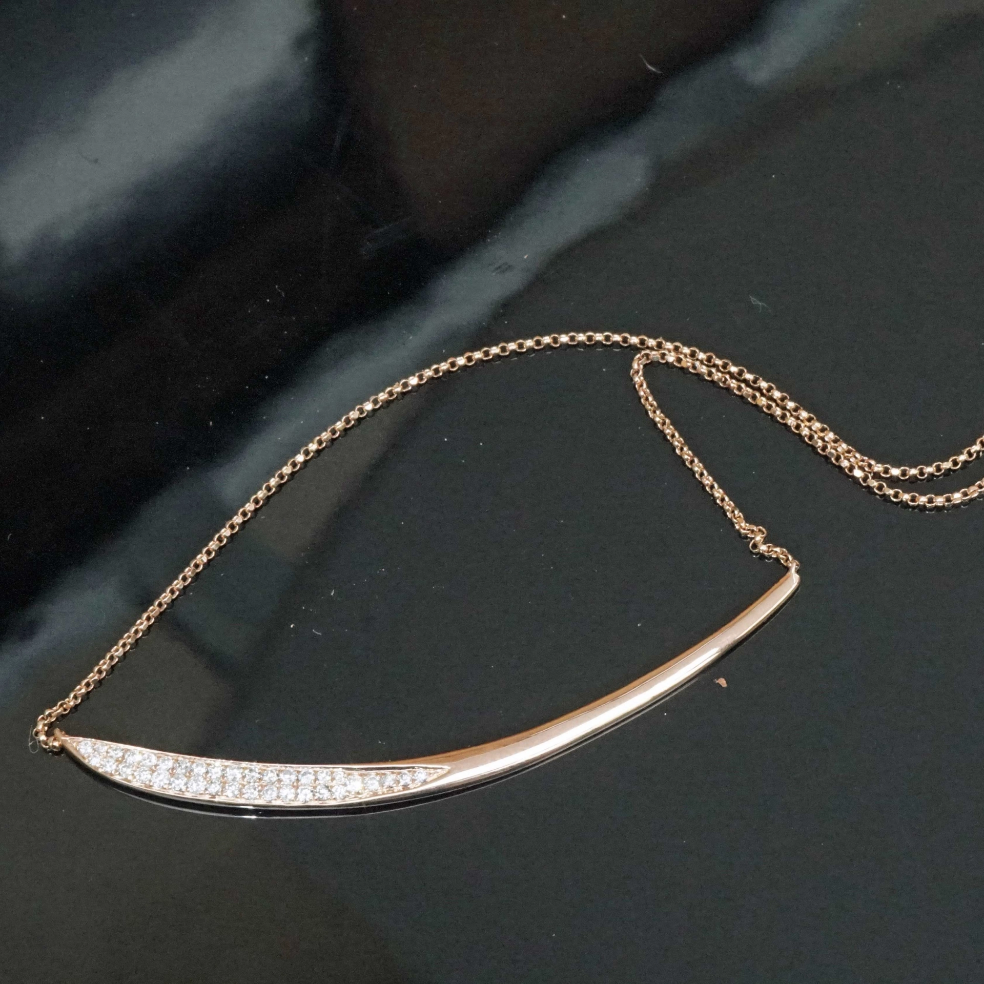 Brilliant Necklace 18 kt Rose Gold 0.35 ct....black Friday Price