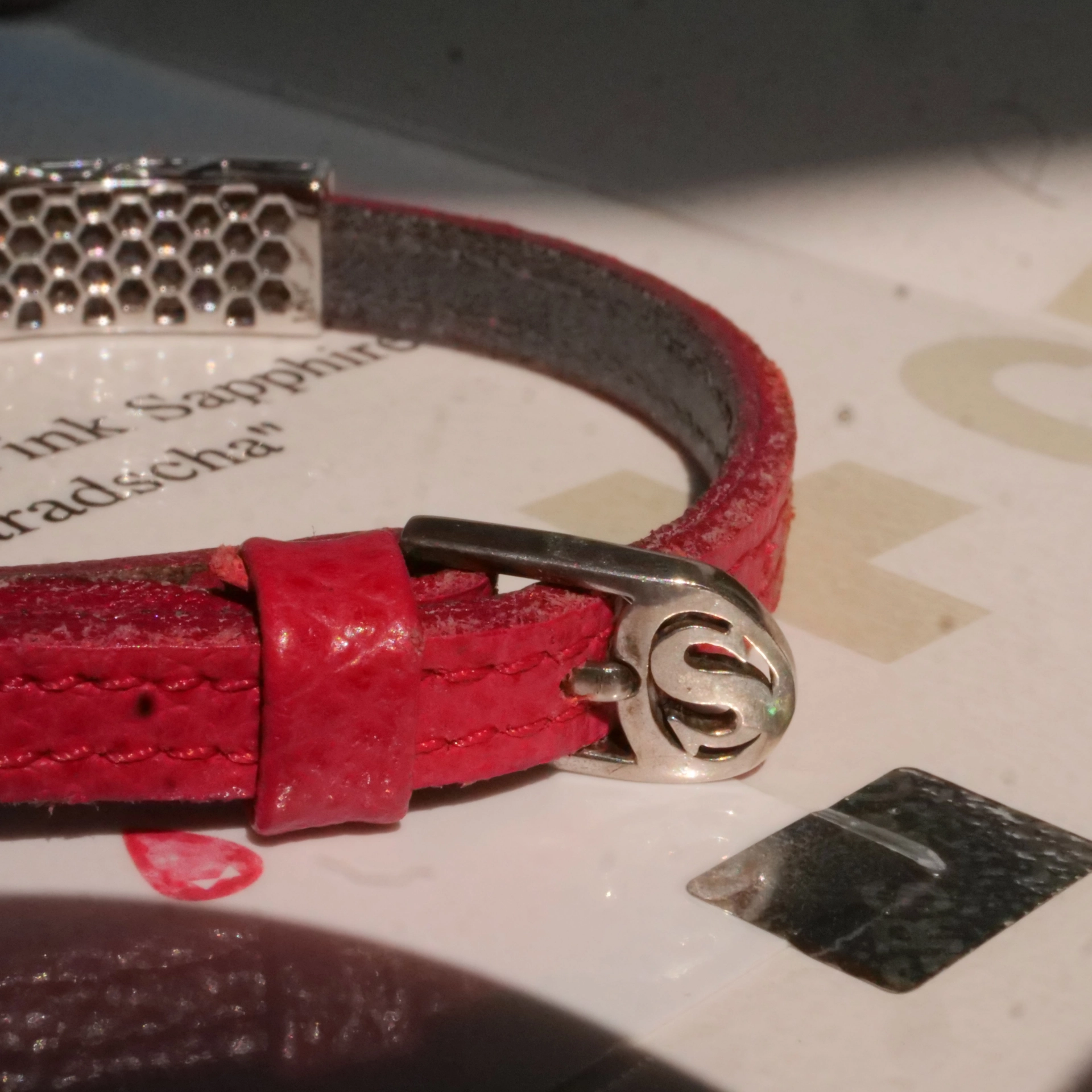 Unheated Padparadscha Saphire Brilliant Bracelet 18 kt White Gold GRS Certifikate...for Connoisseurs