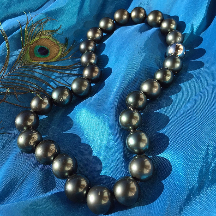 Bombastisch großes Tahiti-Zuchtperl-Collier-15-17 mm D.-47 cm lang