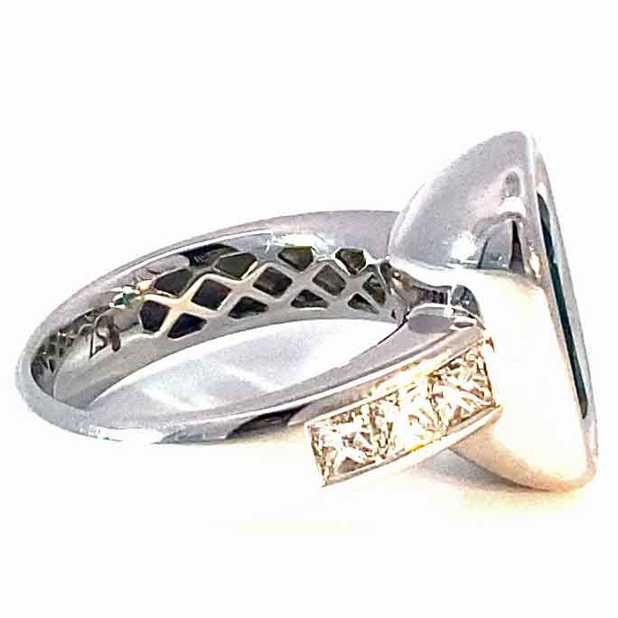 Tourmaline Diamond Ring 750 White Gold Neon Blue Tiffany Blue Afghanistan 8.05 ct Investment Gemstone Rare