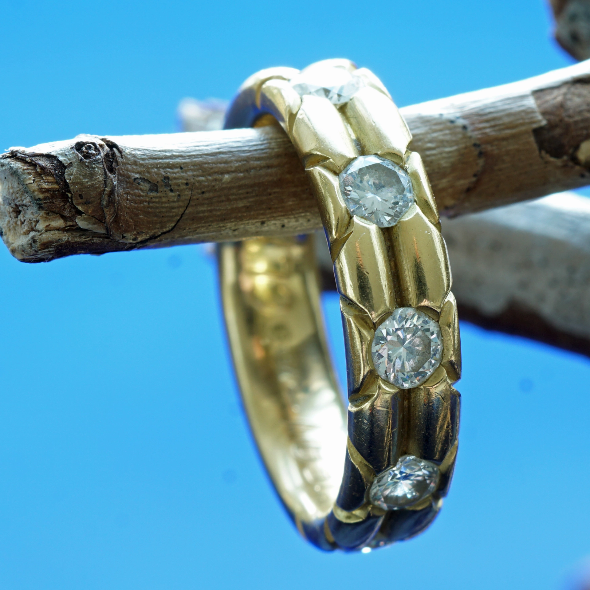 Solid Band Ring...wonderful Brilliants...a perfect Slip-On Ring