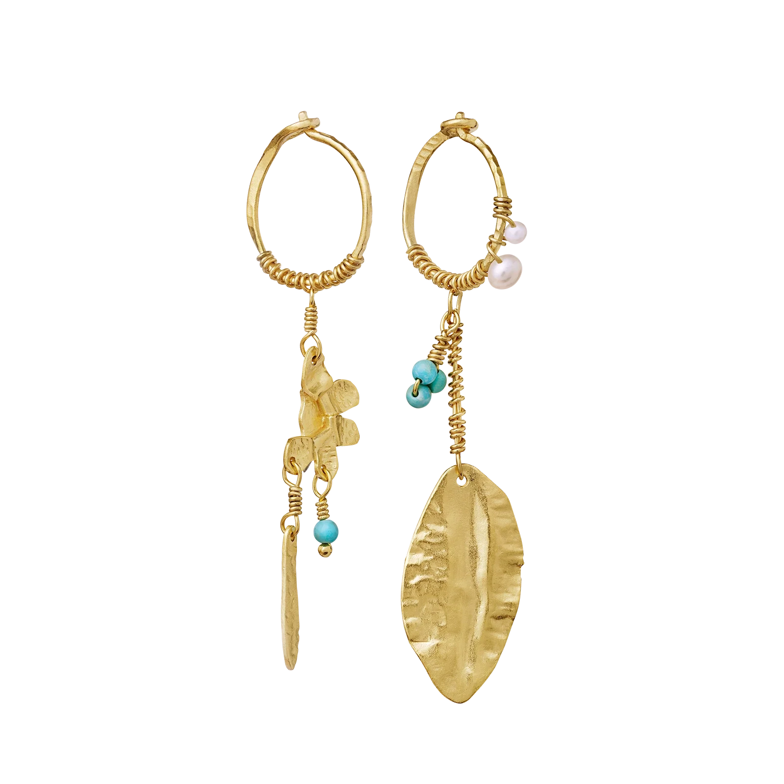 Earring Vicky....like a Wildflower...925 Silver goldplated Maanesten