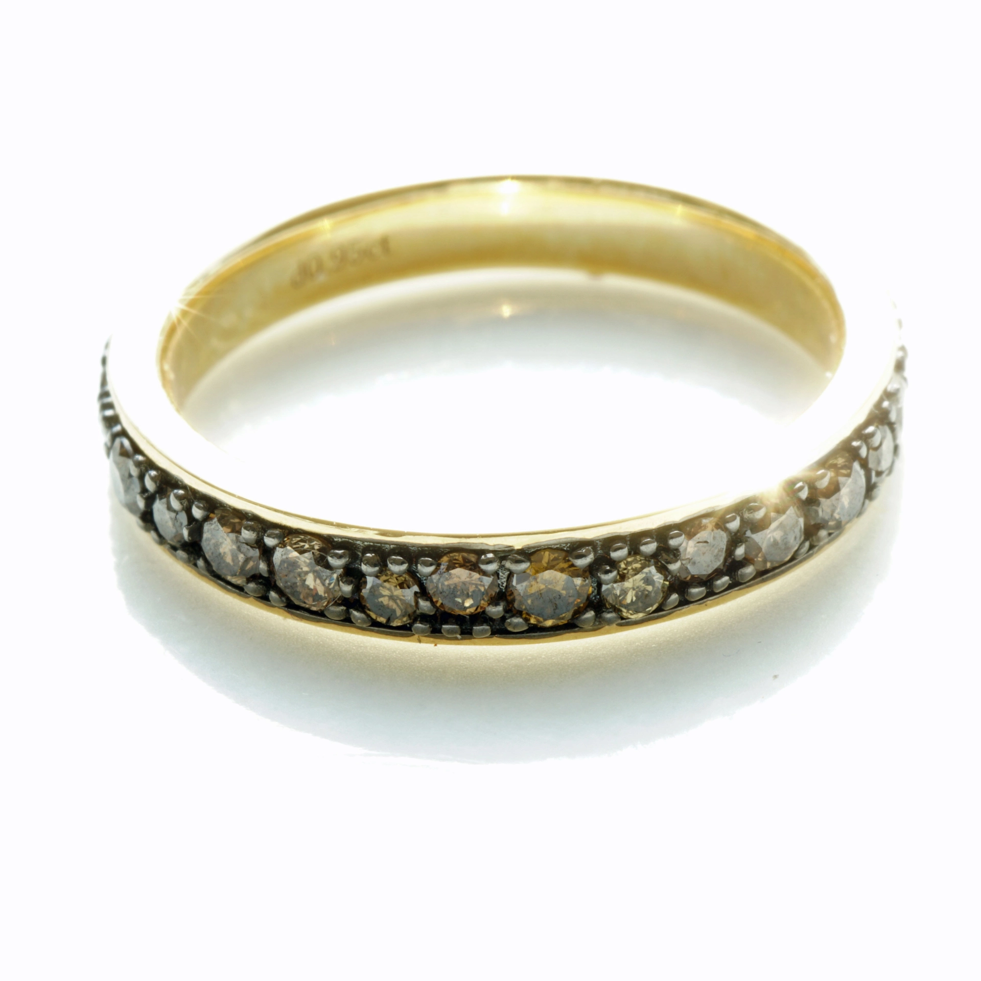 Memory Ring Yellowgold 18 kt Brown Diamonds Wonderful