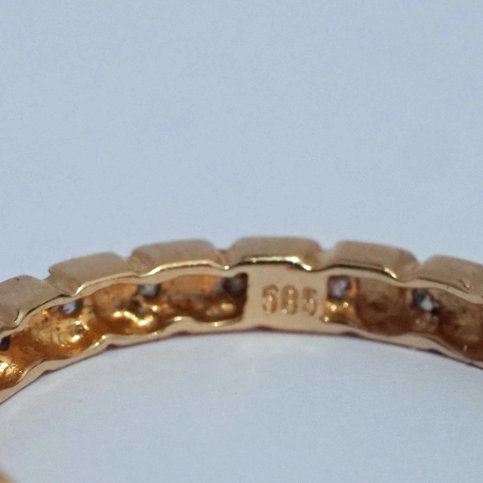 Men´s Eternity Diomond Ring 14 kt Yellow Gold 0.25 ct S-Shape Design