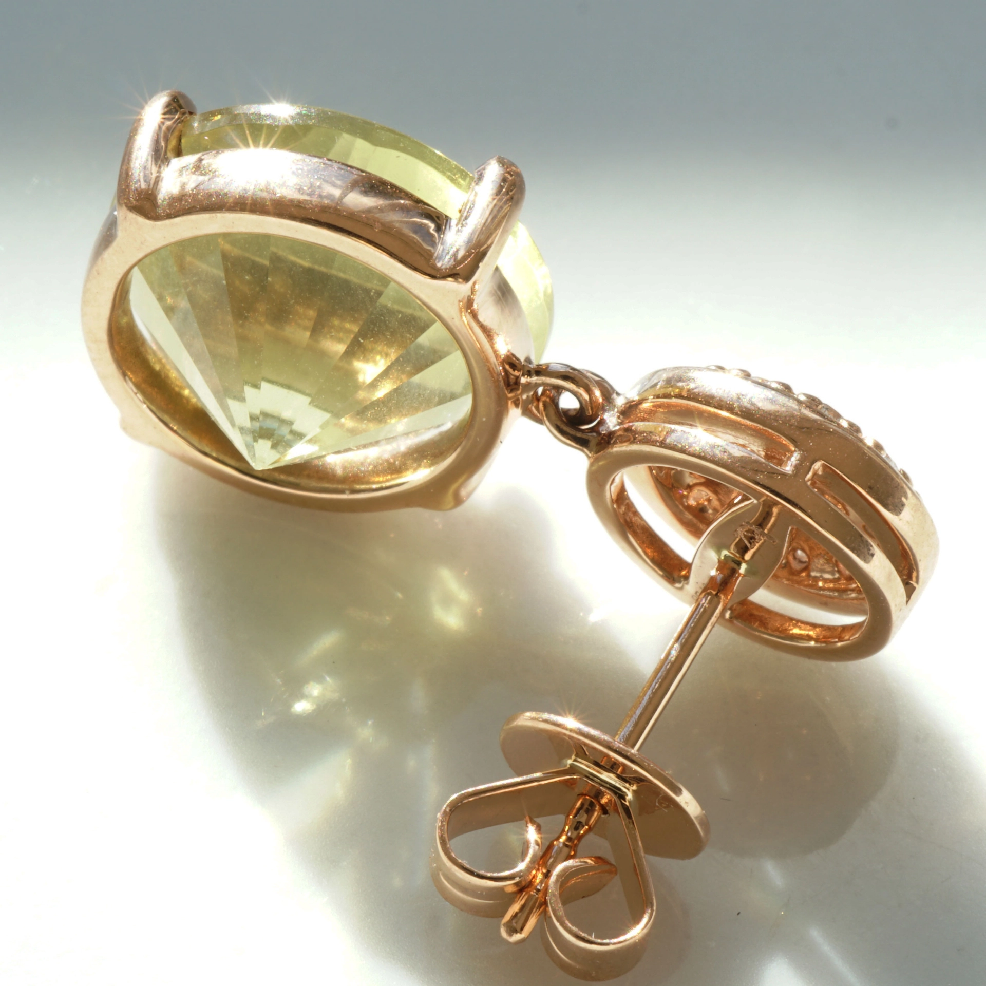 Mastercut Lemonquartz Diamond Earrings....cool modern Style