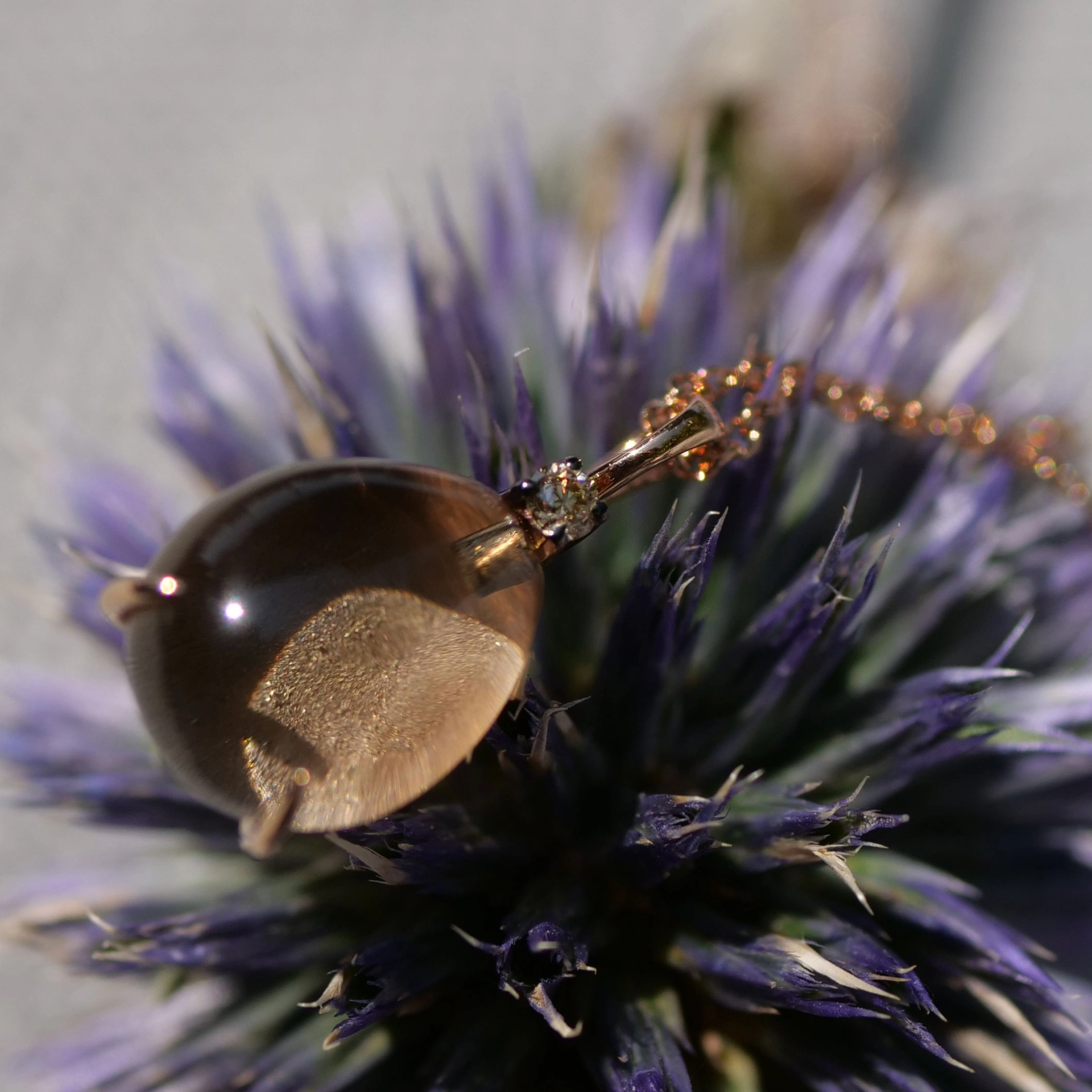 Drop Pendant...soo sweet...with smokeyquartz and brown diamond...made in Italy