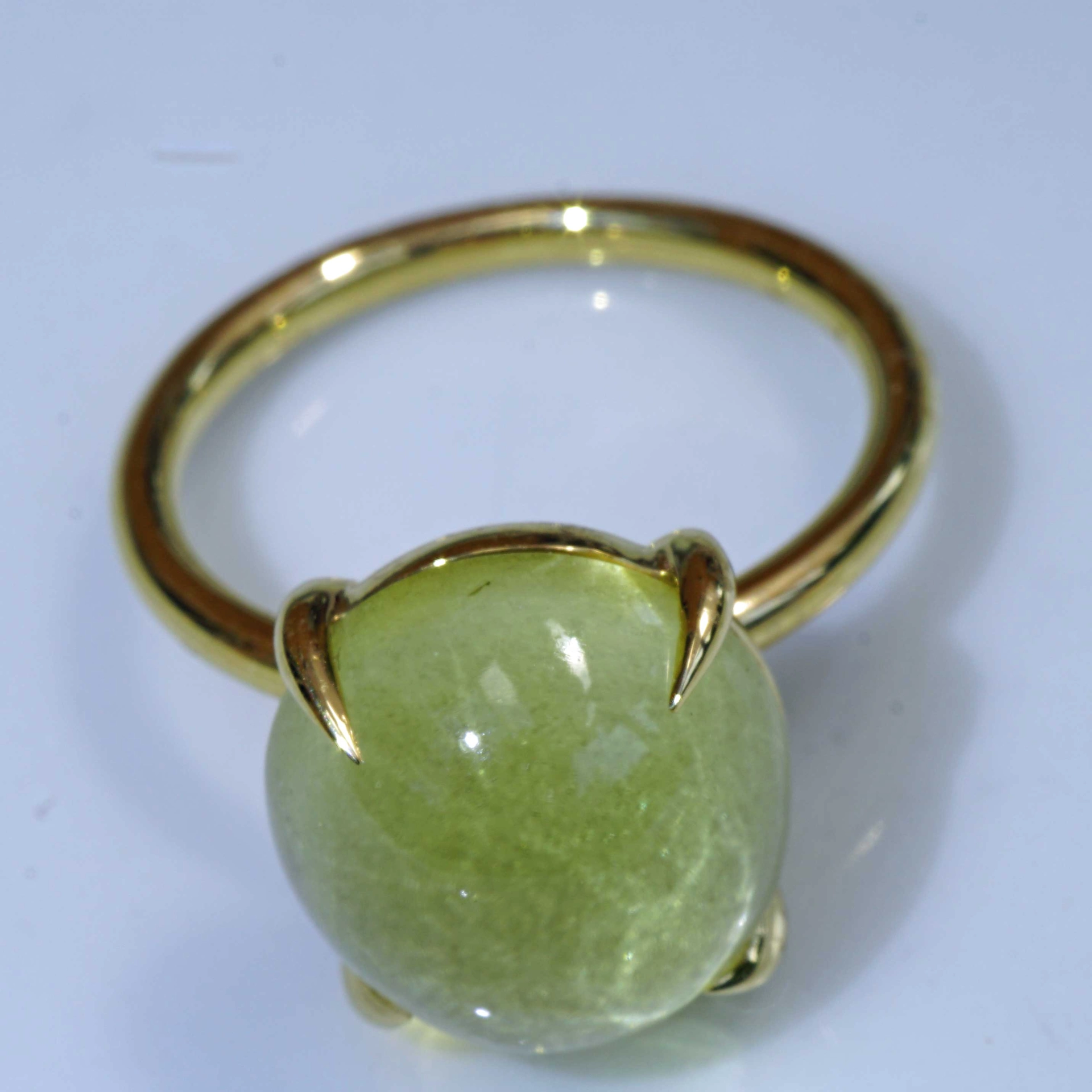 Lemon Quartz Ring 13x12 mm 18kt Yellow Gold...perfect Combination Ring