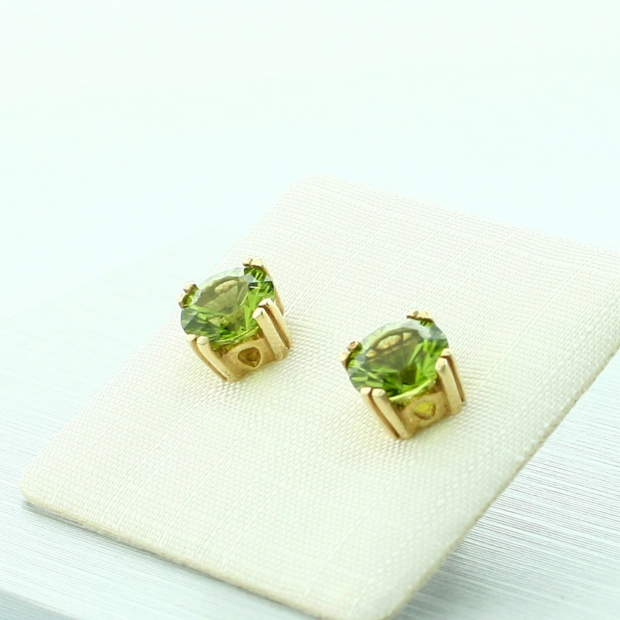 Peridot-Ohrstecker, 585er-Gold