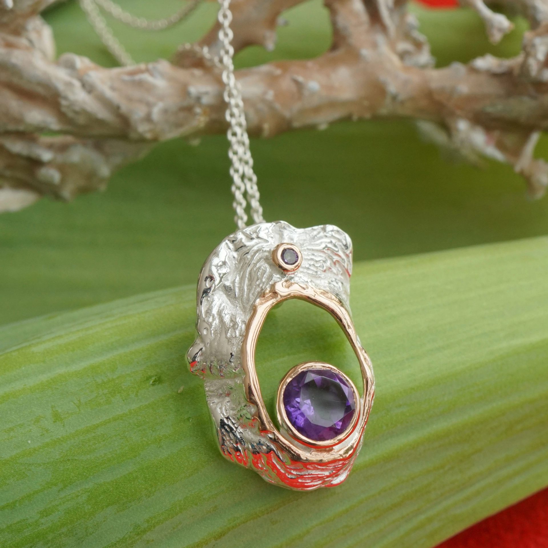 Set:Amethyst Anhänger und Ohrhänger 925er Silber Stand by me tolle Amethystqualität