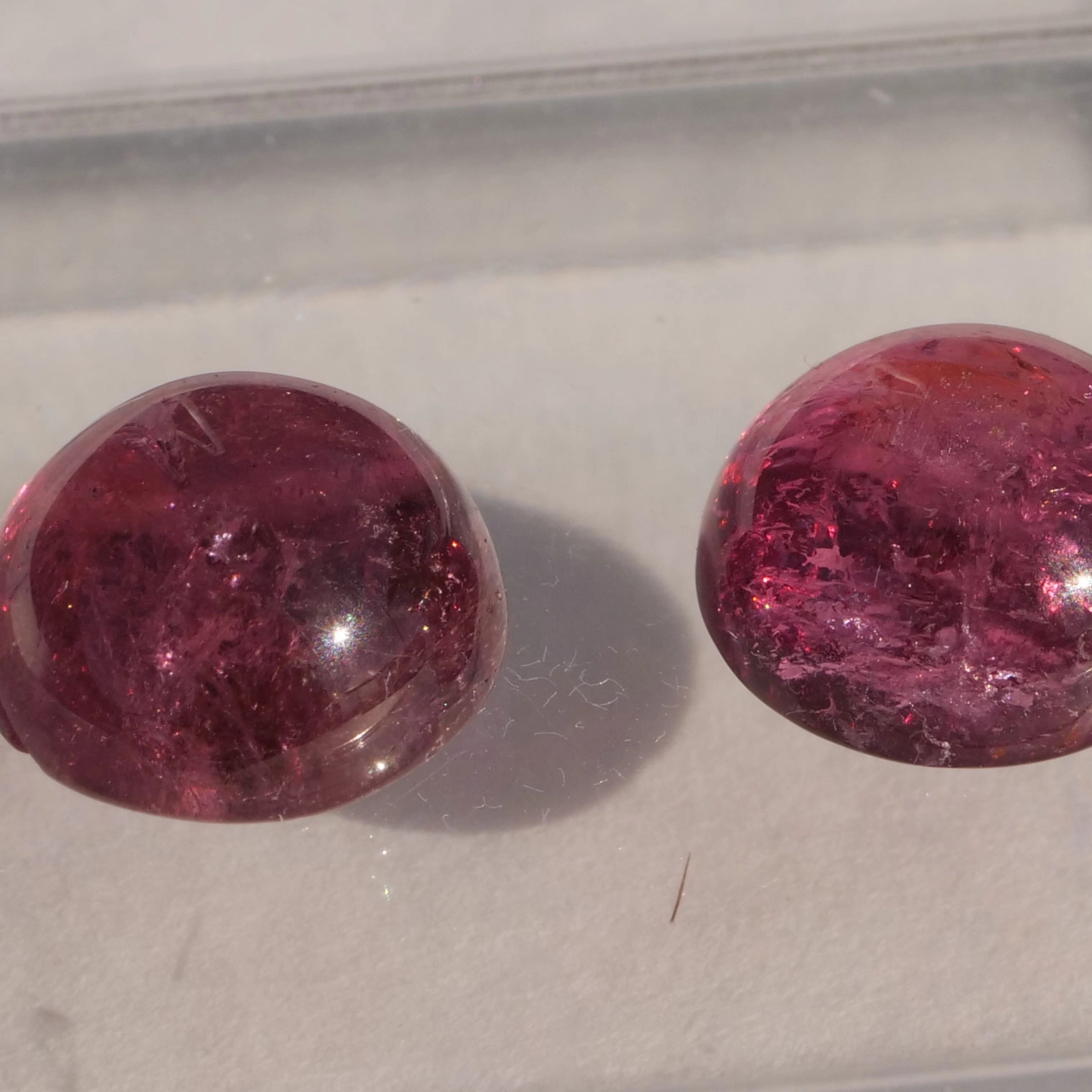 Tourmalin Pair 11.27 ct Cabochons pink round very nice Color
